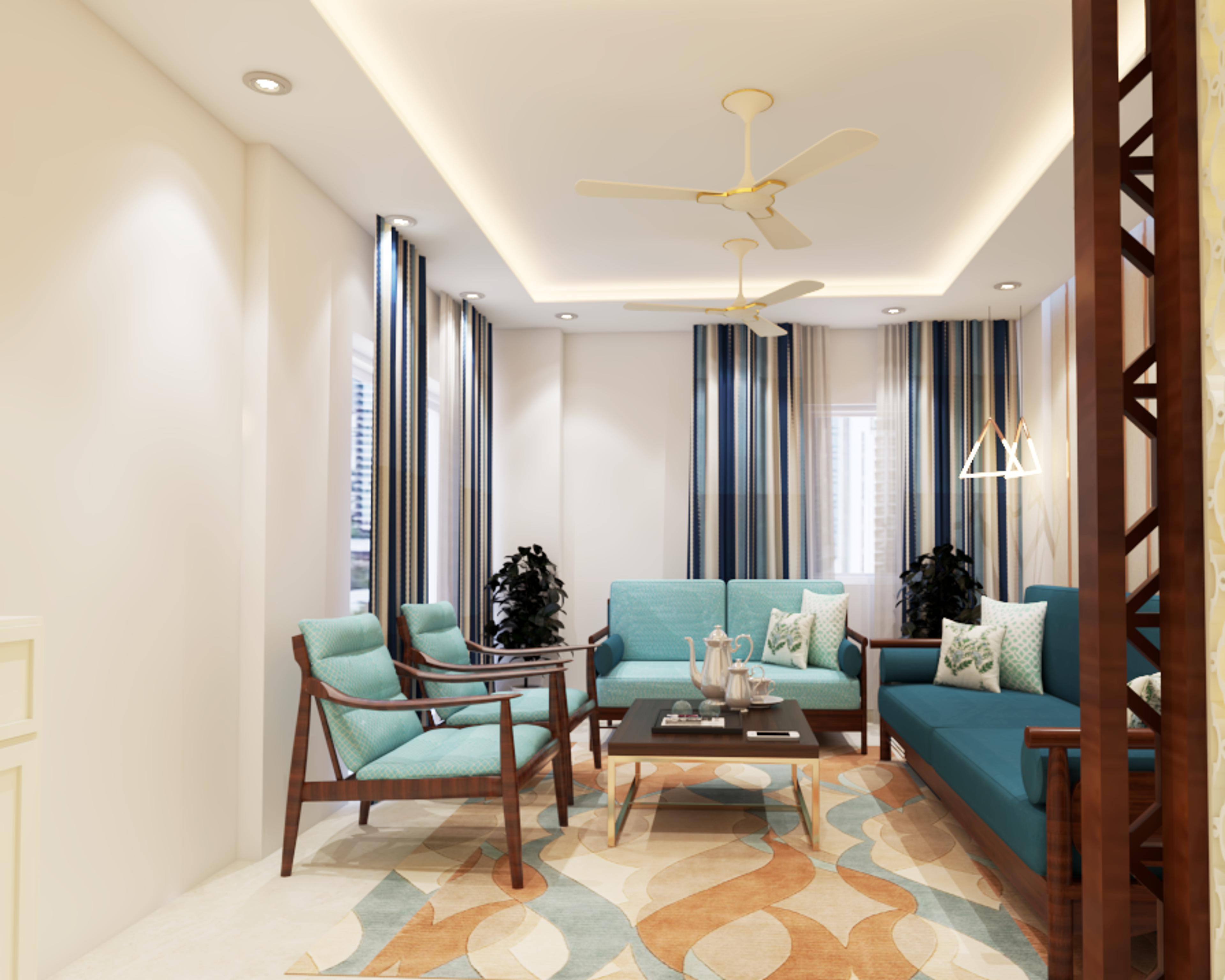 Classic Themed Compact Living Room - Livspace