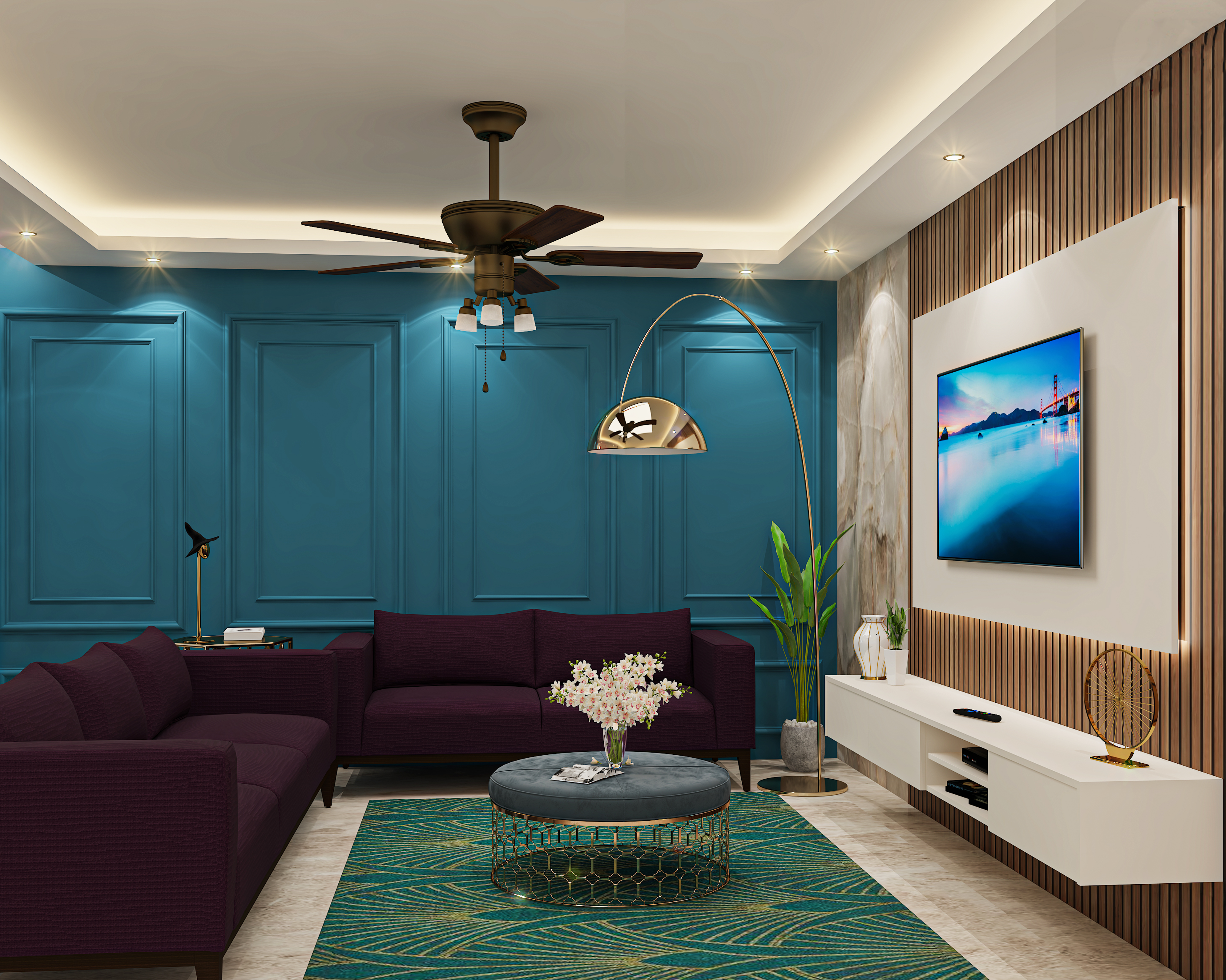 Modern Style Spacious Living Room - Livspace