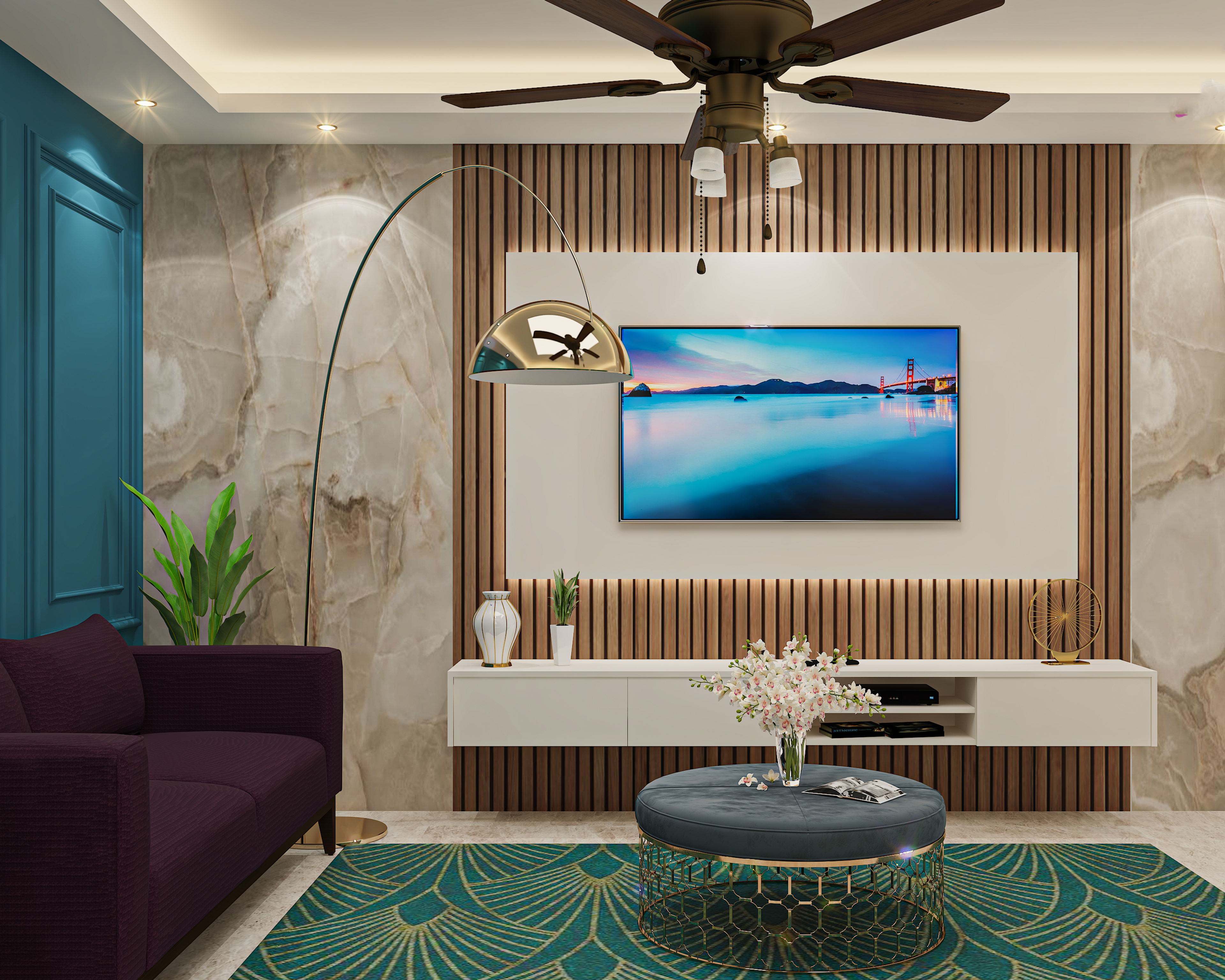 Modern Style Spacious Living Room - Livspace