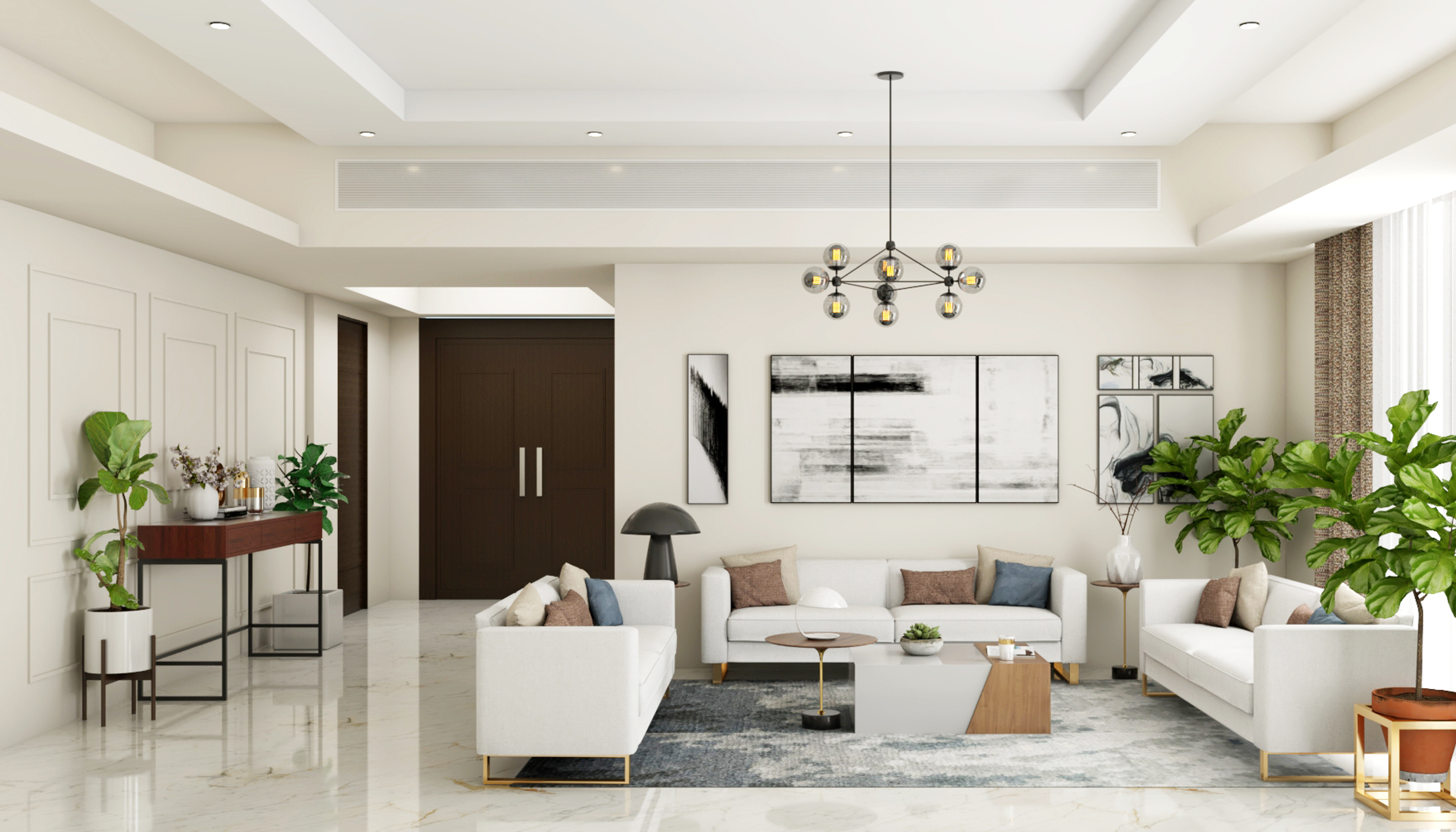 Contemporary Themed Spacious Living Room - Livspace