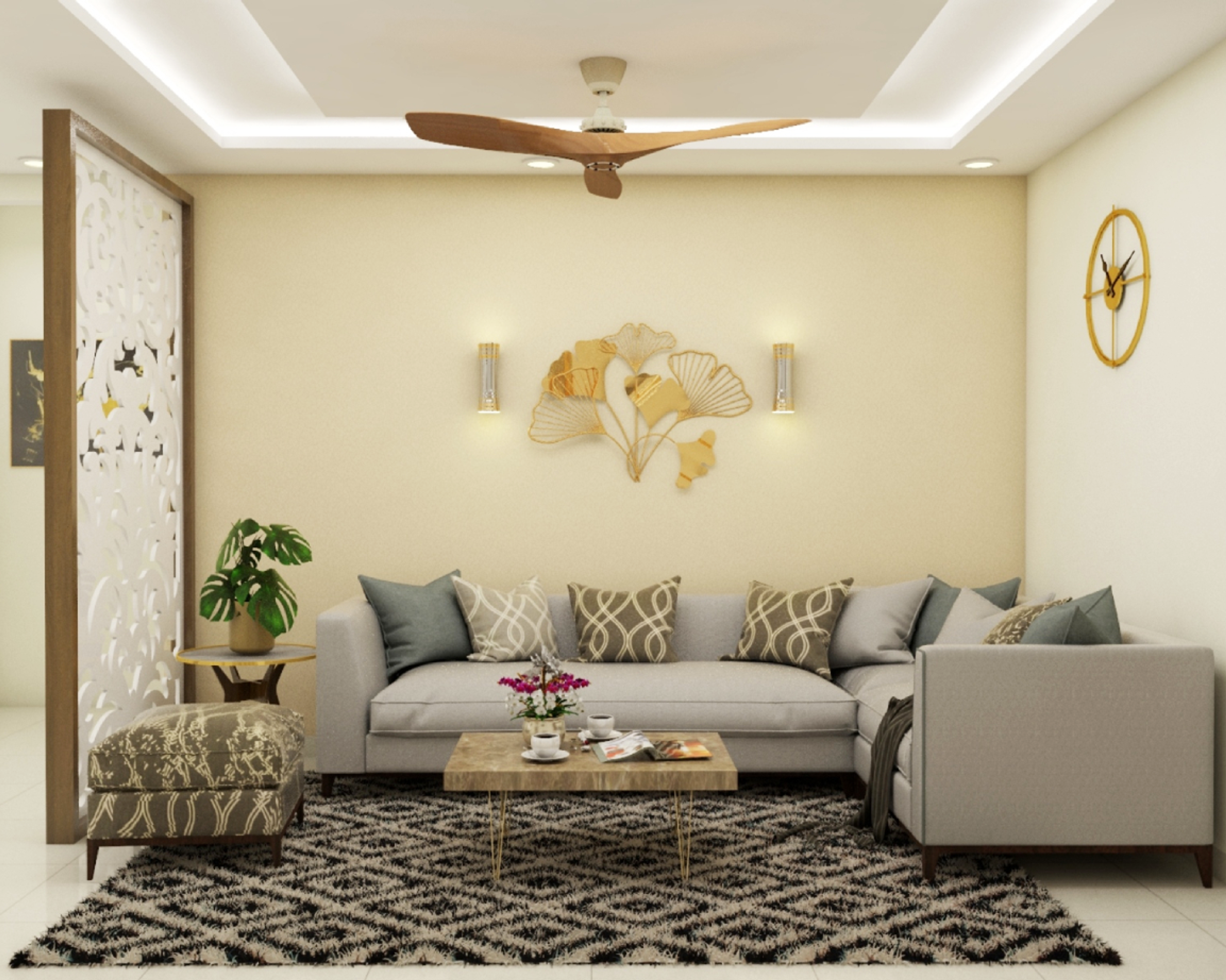 Modern Spacious Living Room - Livspace