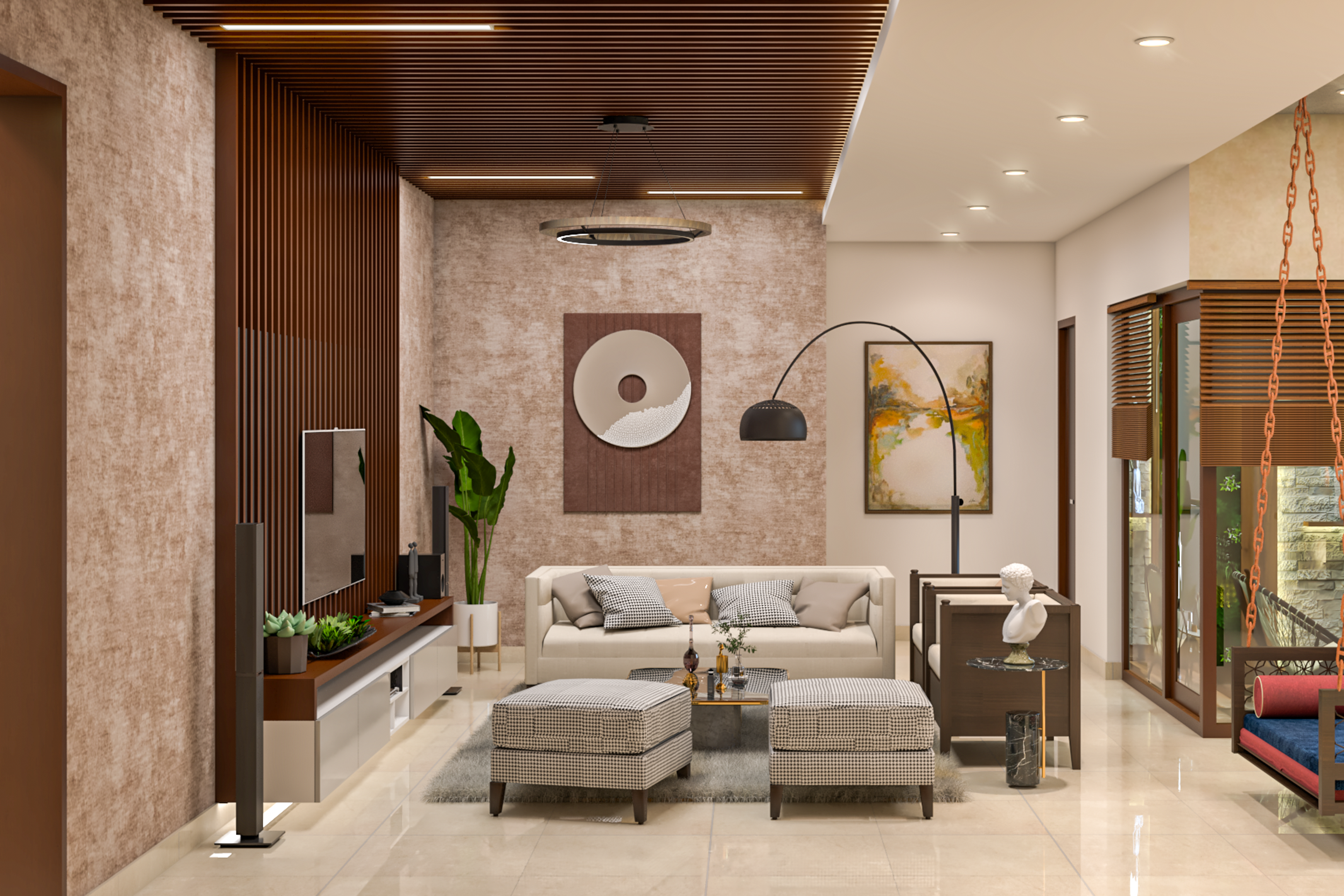 Family-Friendly Functional Living Room - Livspace