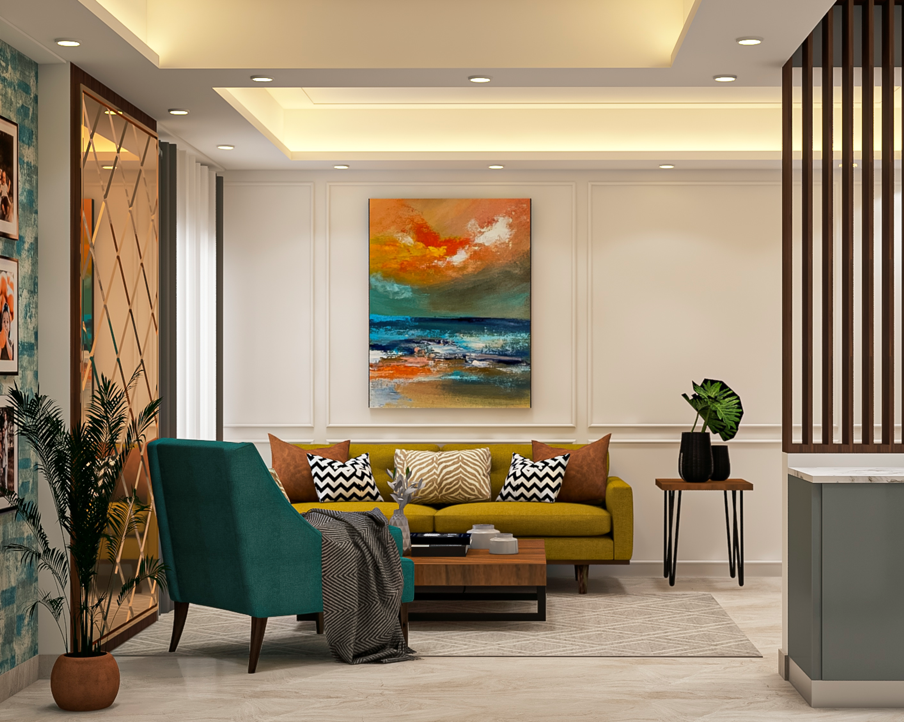 Contemporary Compact Living Room - Livspace