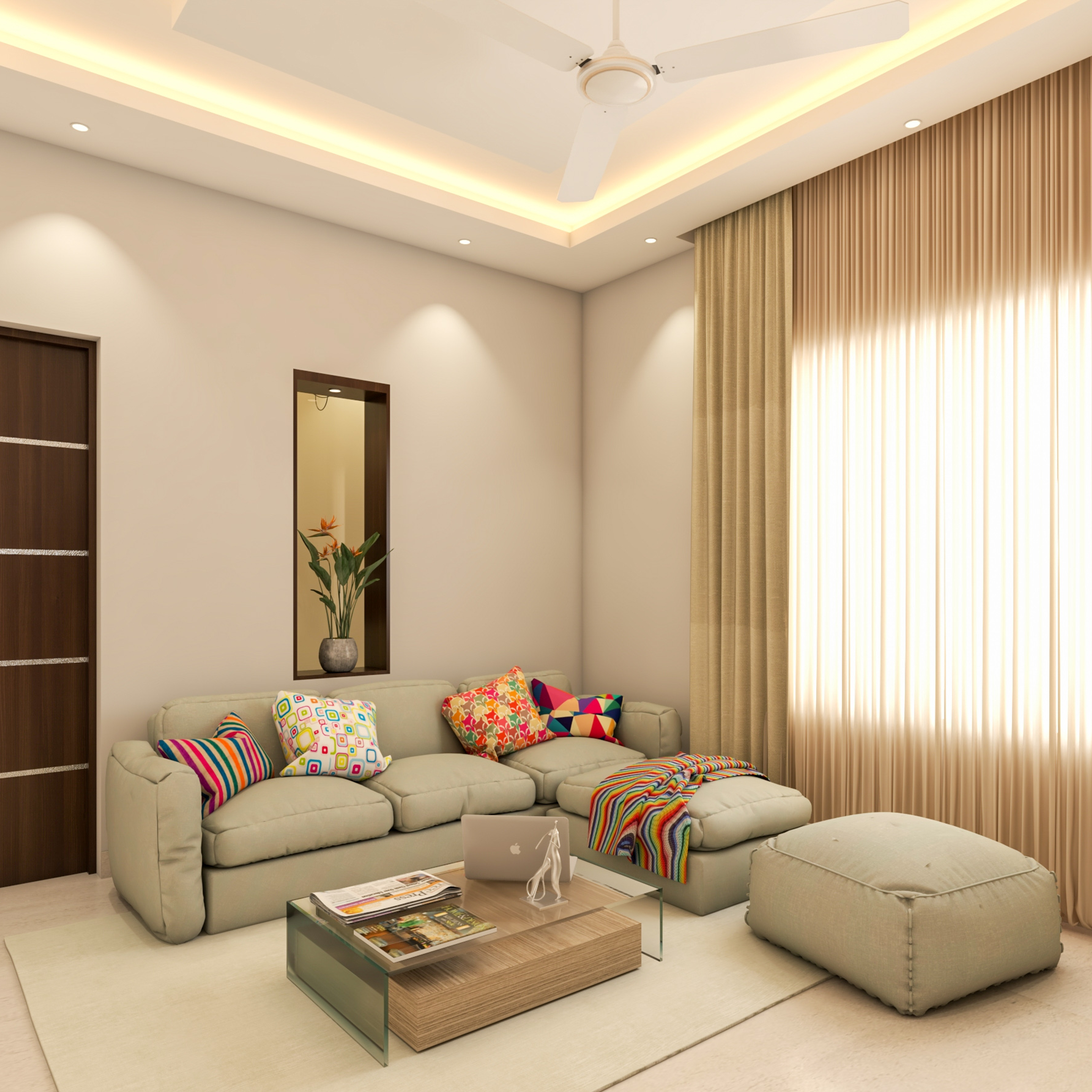 Modern Style Compact Living Room - Livspace