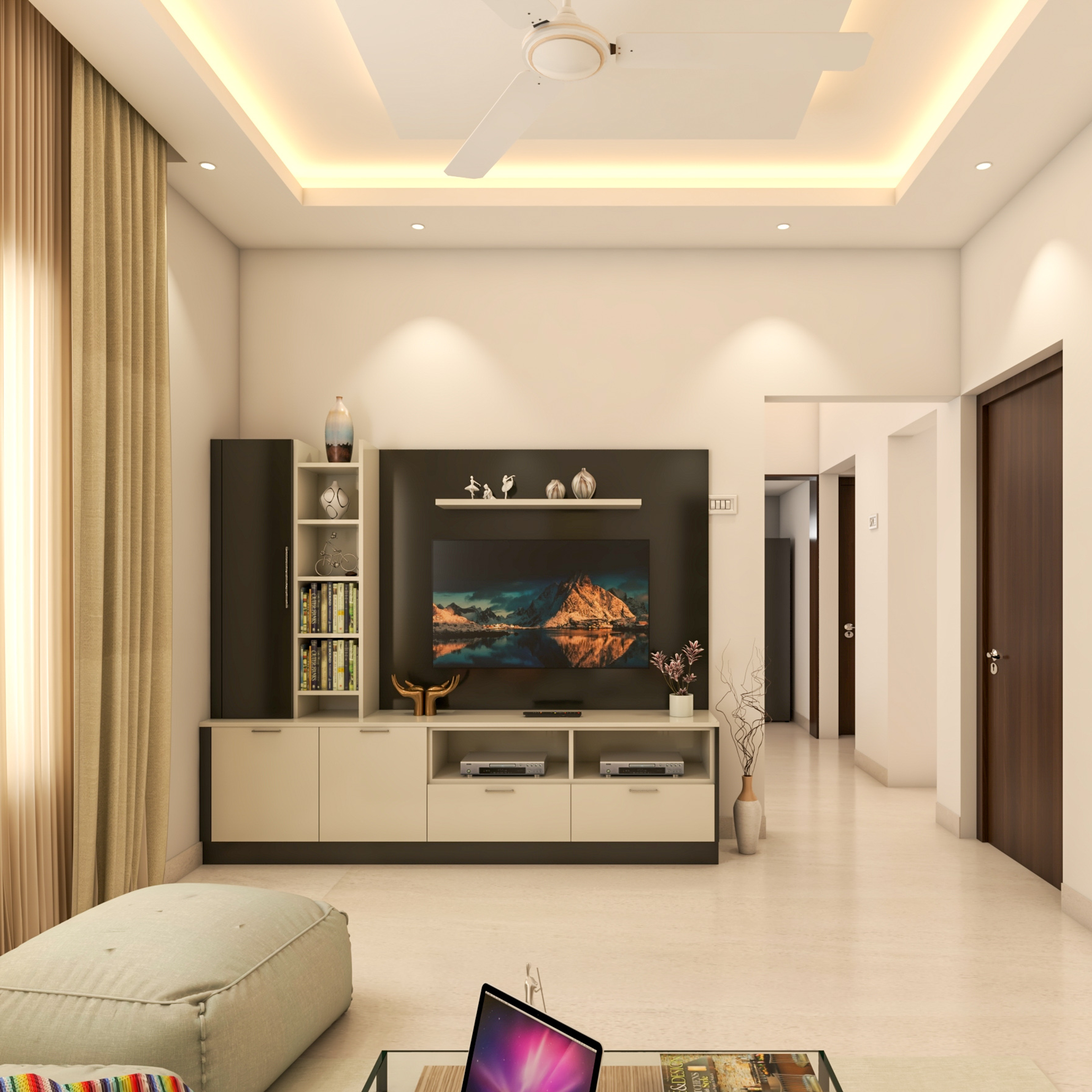 Modern Style Compact Living Room - Livspace