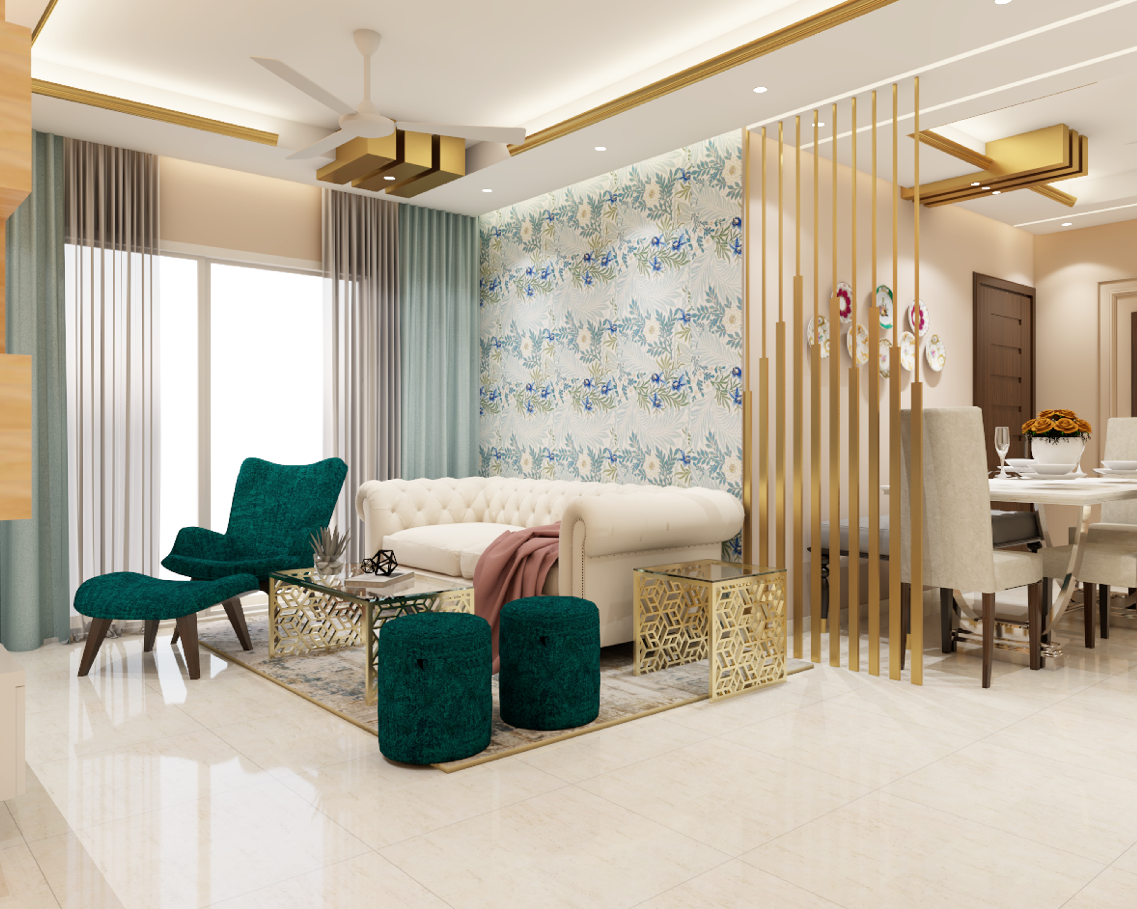 Classic Styled Spacious Living Room - Livspace