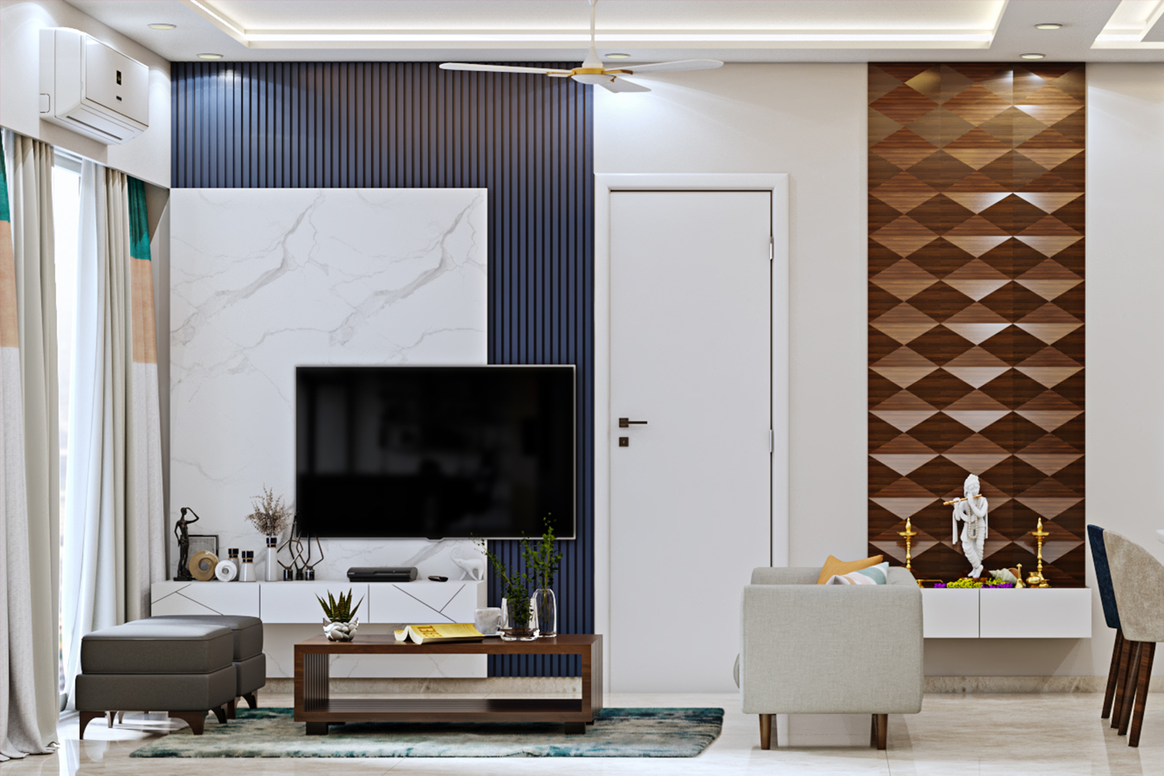 Contemporary Designed Compact Living Room