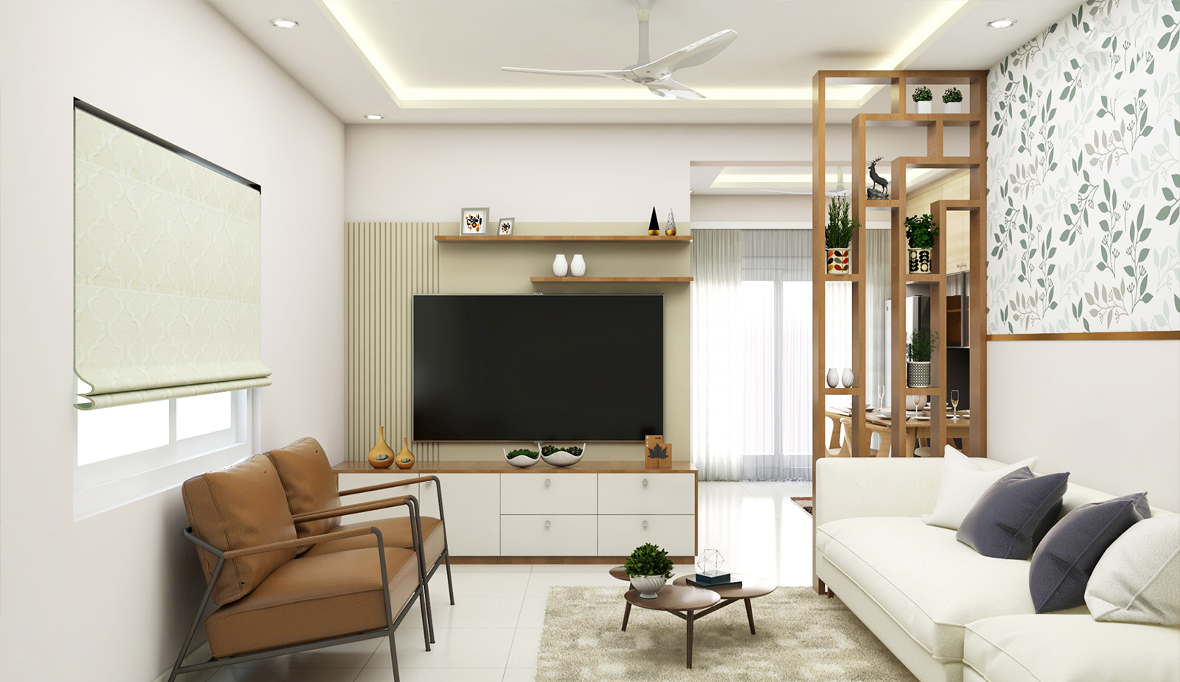 Modern Designed Spacious Living Room - Livspace