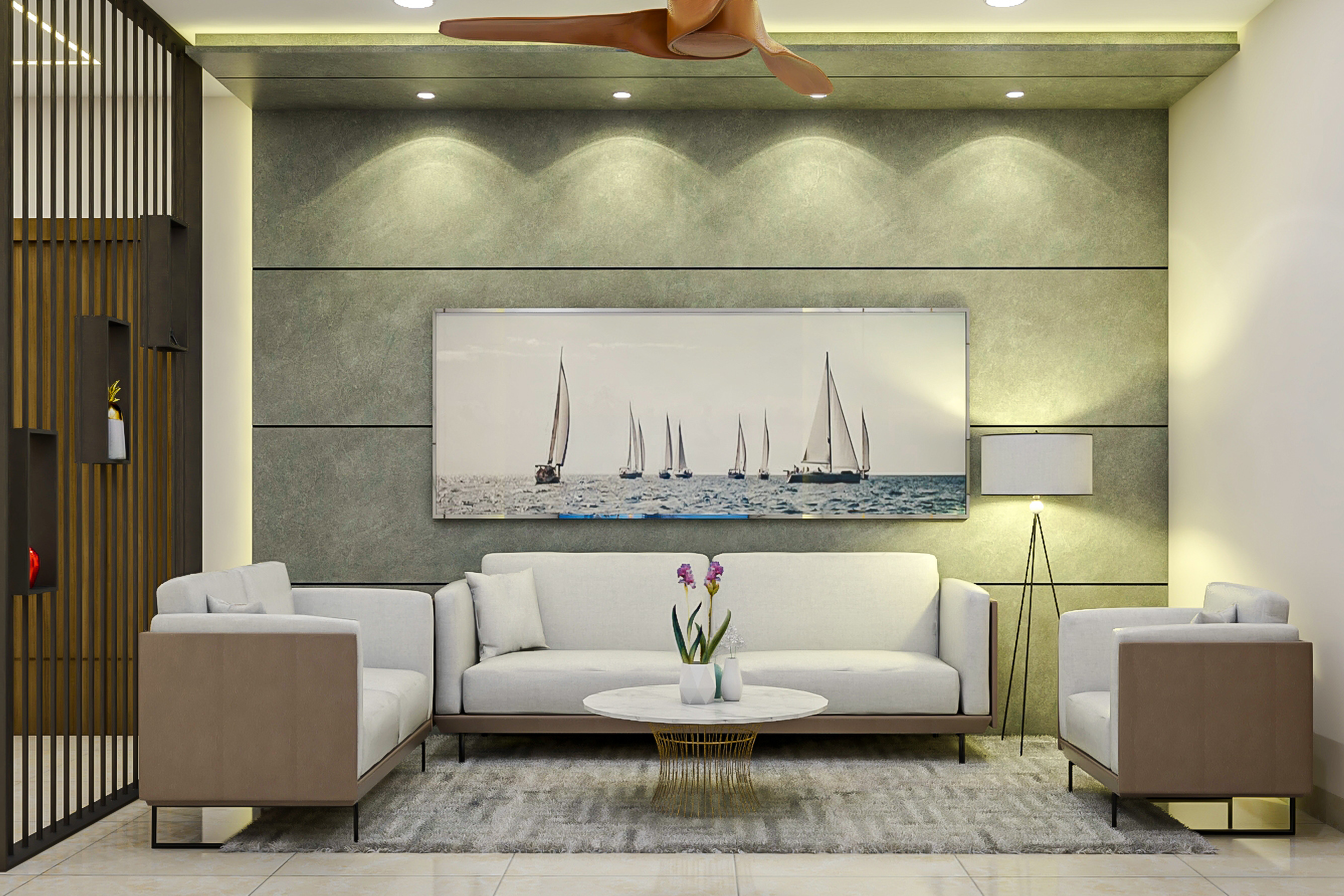 Compact Modern Style Living Room - Livspace