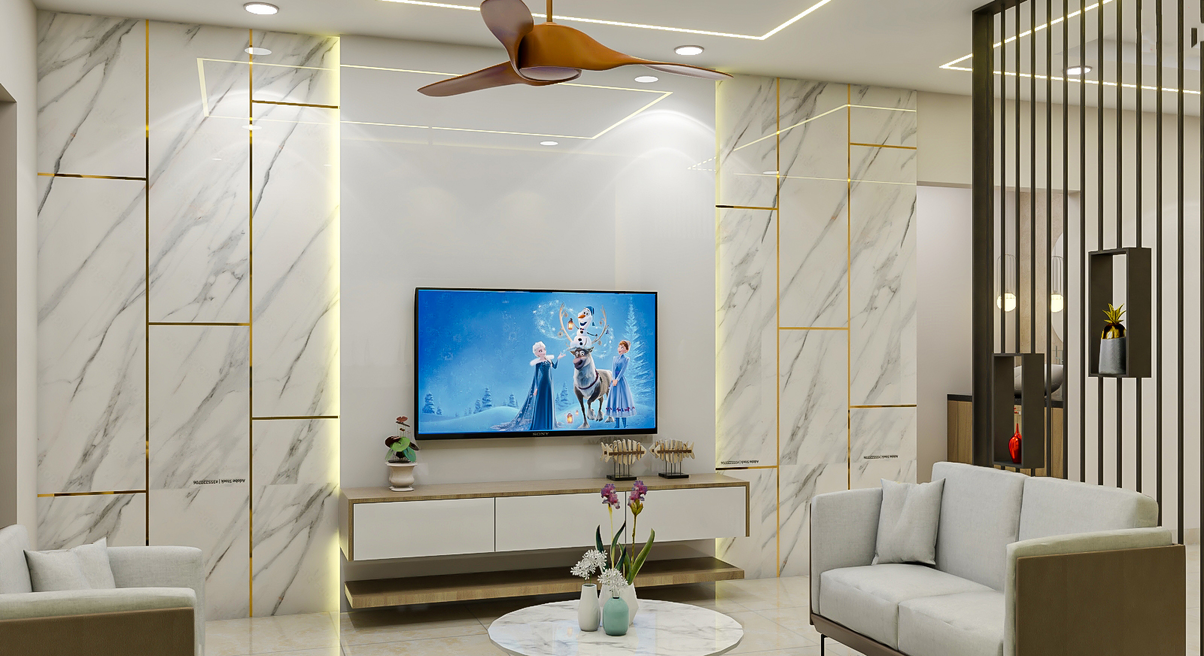 Modern Themed Compact Living Room