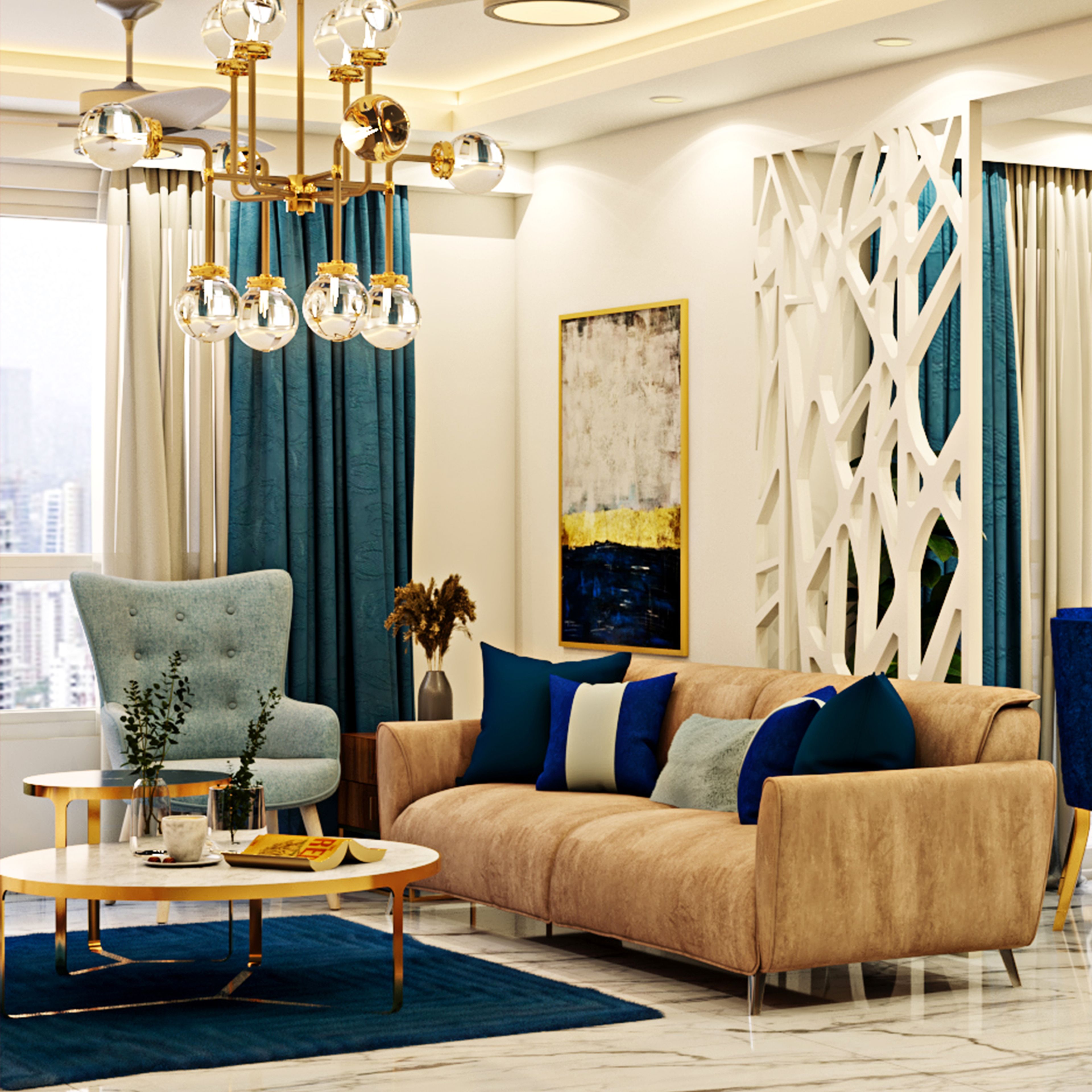 Modern Designed Spacious Living Room