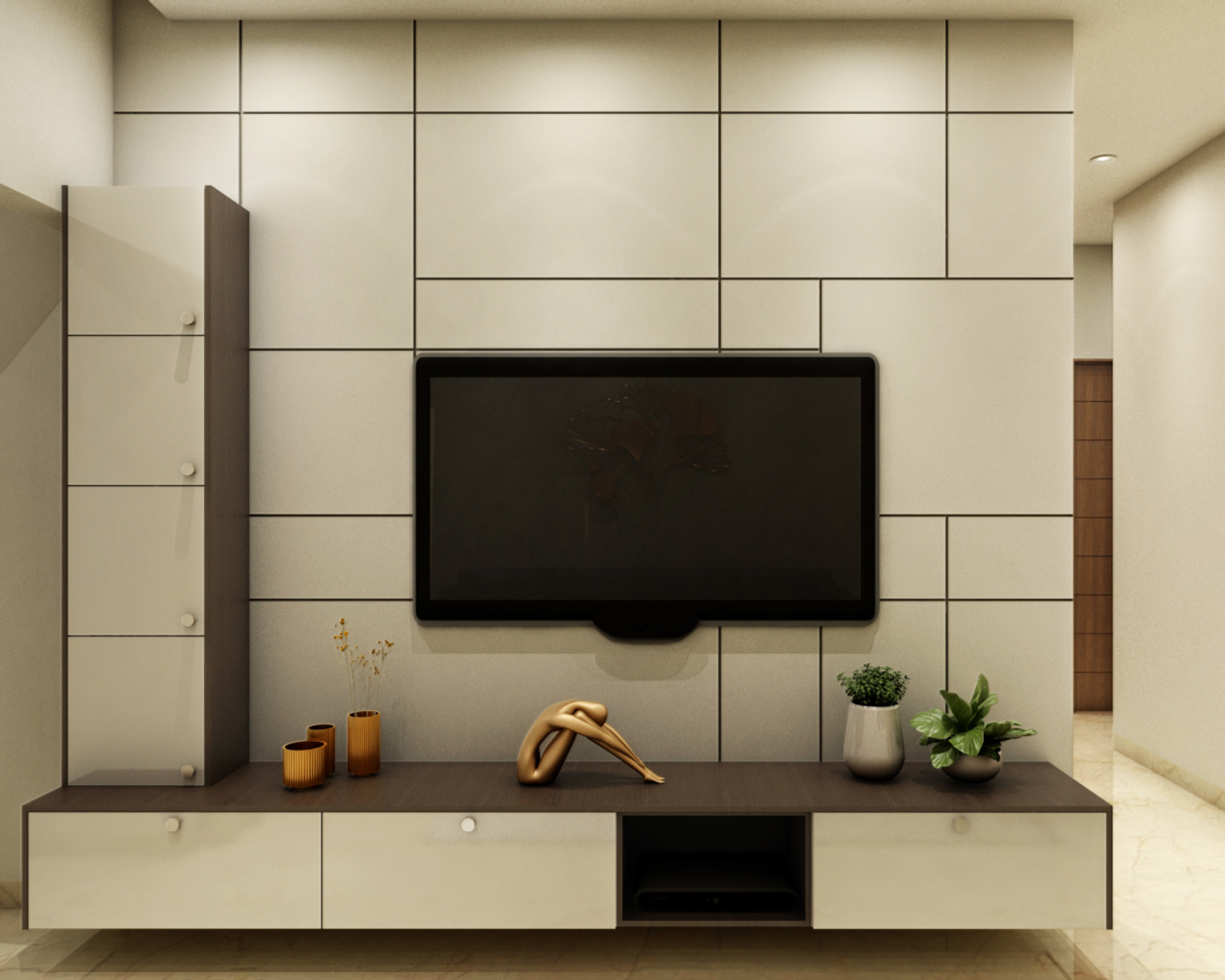 Spacious Modern Themed Living Room - Livspace