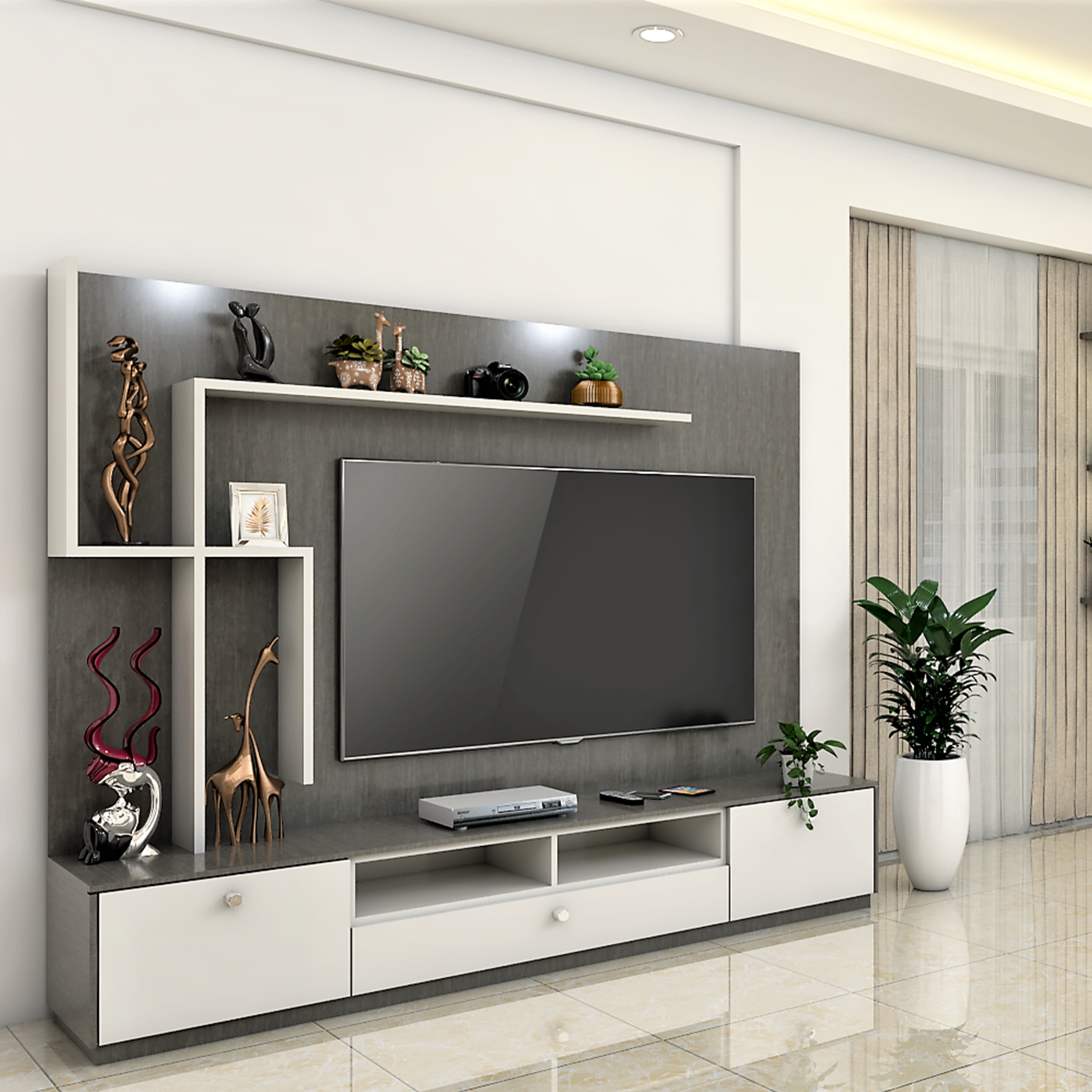 Modern Compact Living Room - Livspace