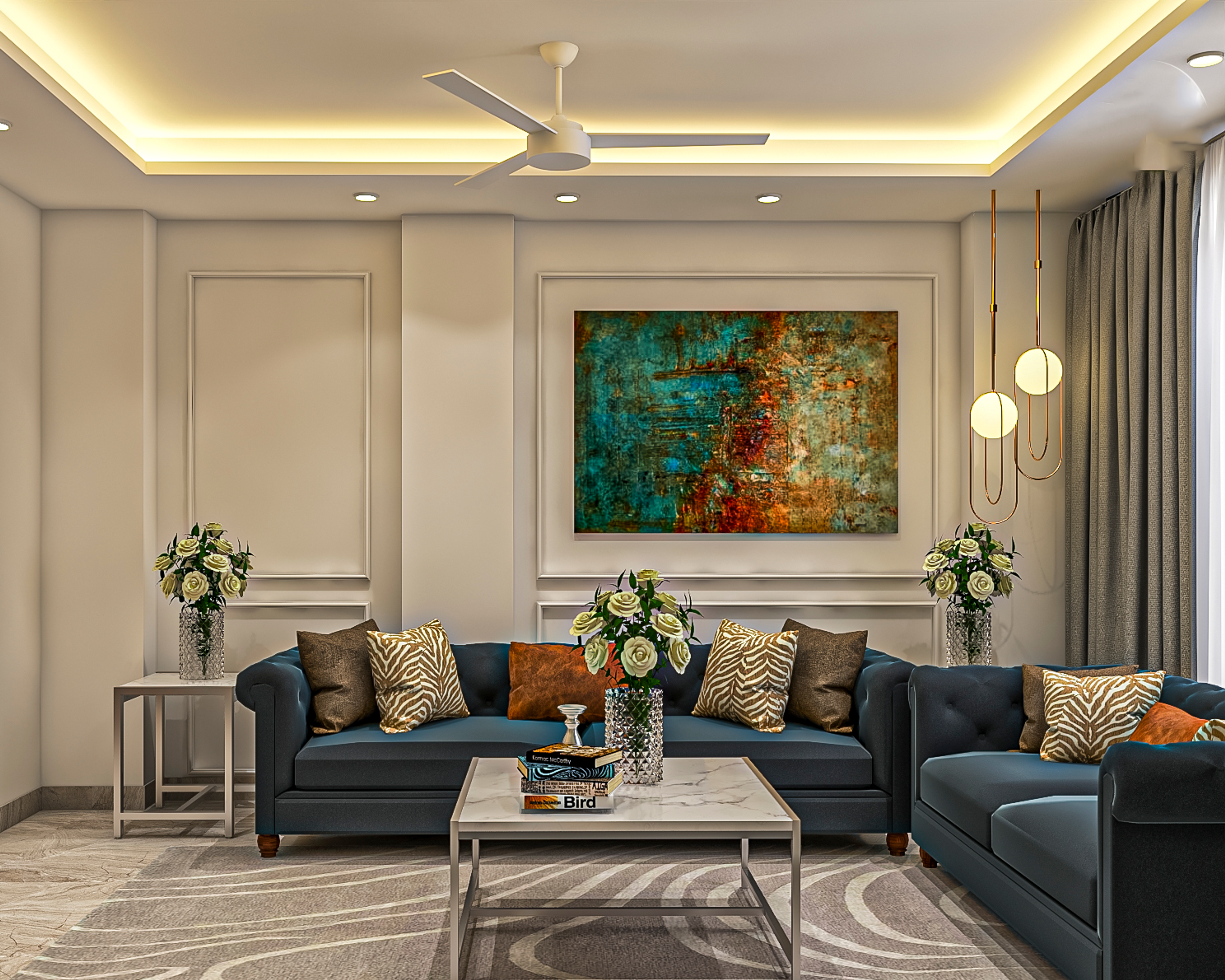 Compact Contemporary Living Room - Livspace