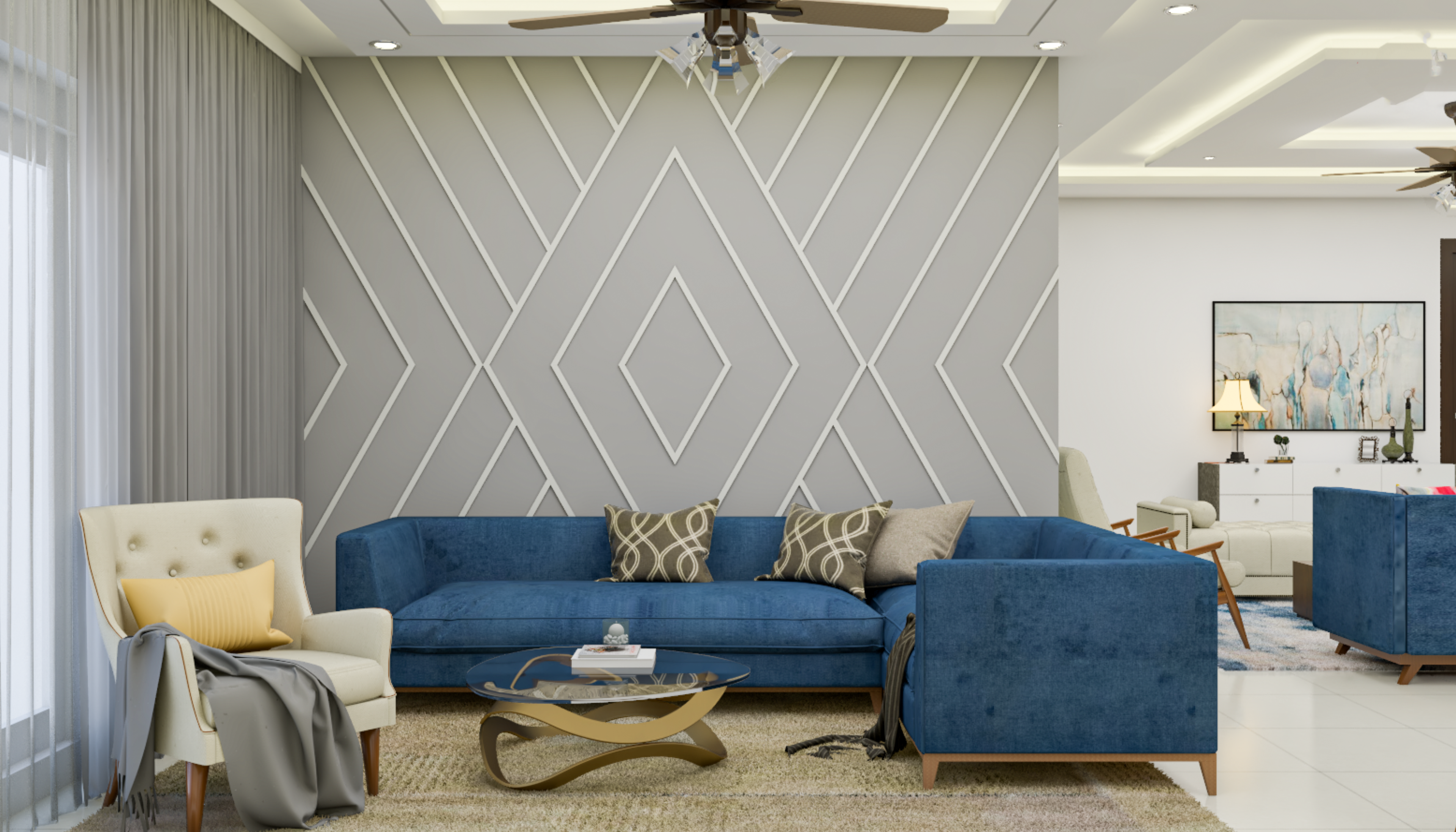 Modern Living Room - Livspace