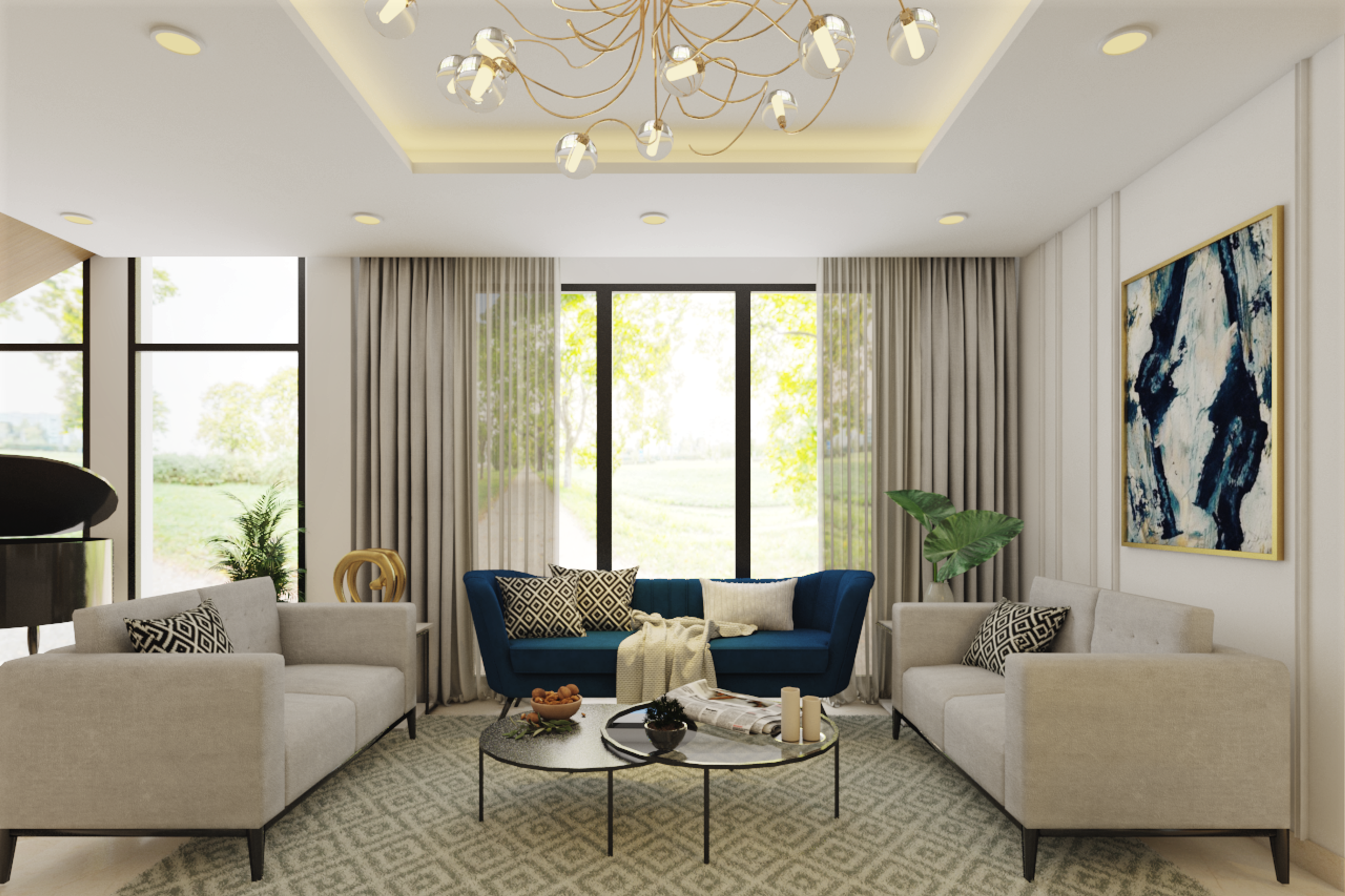 Contemporary Living Room - Livspace