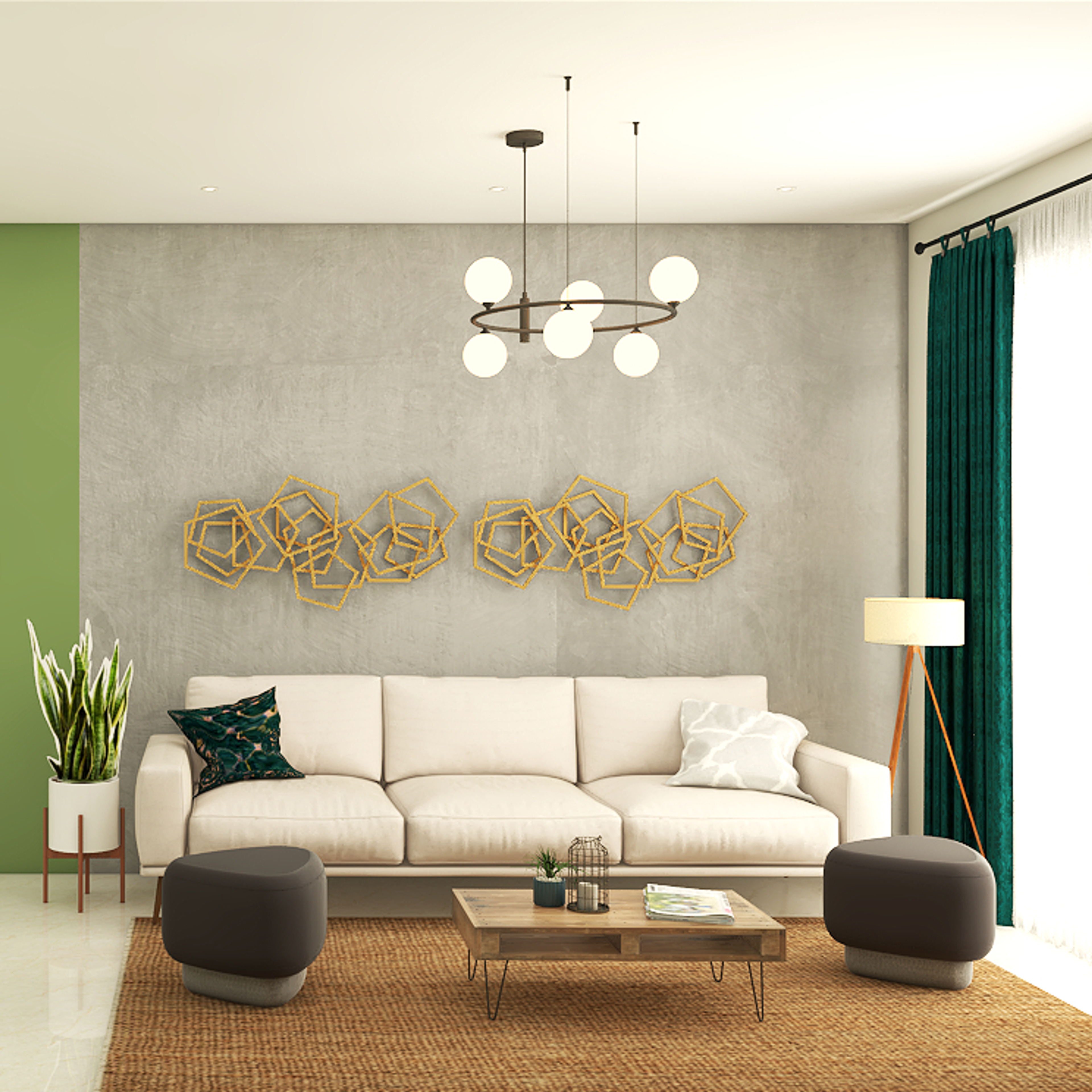 Modern Living Room - Livspace