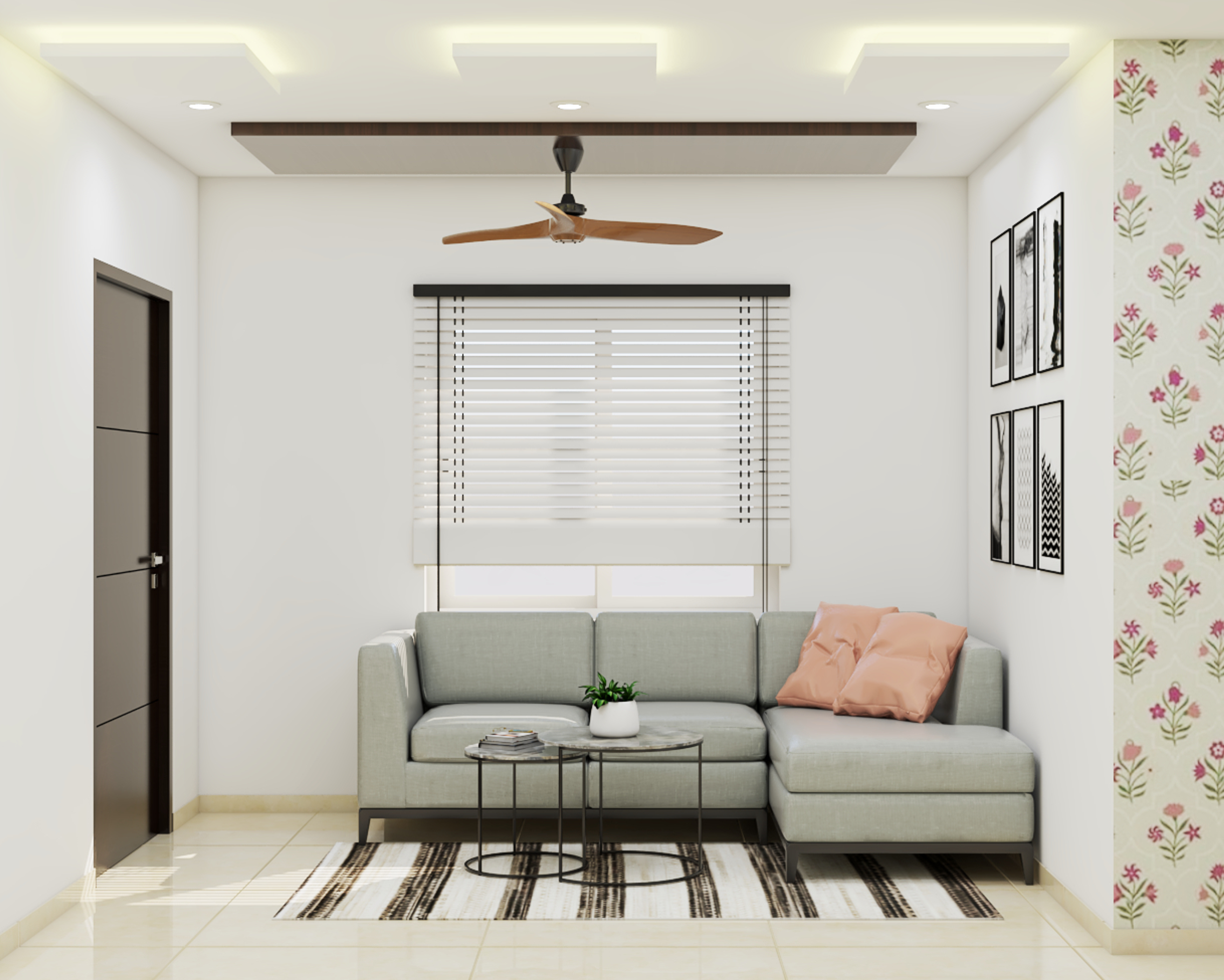 Minimal Themed Simple Living Room - Livspace