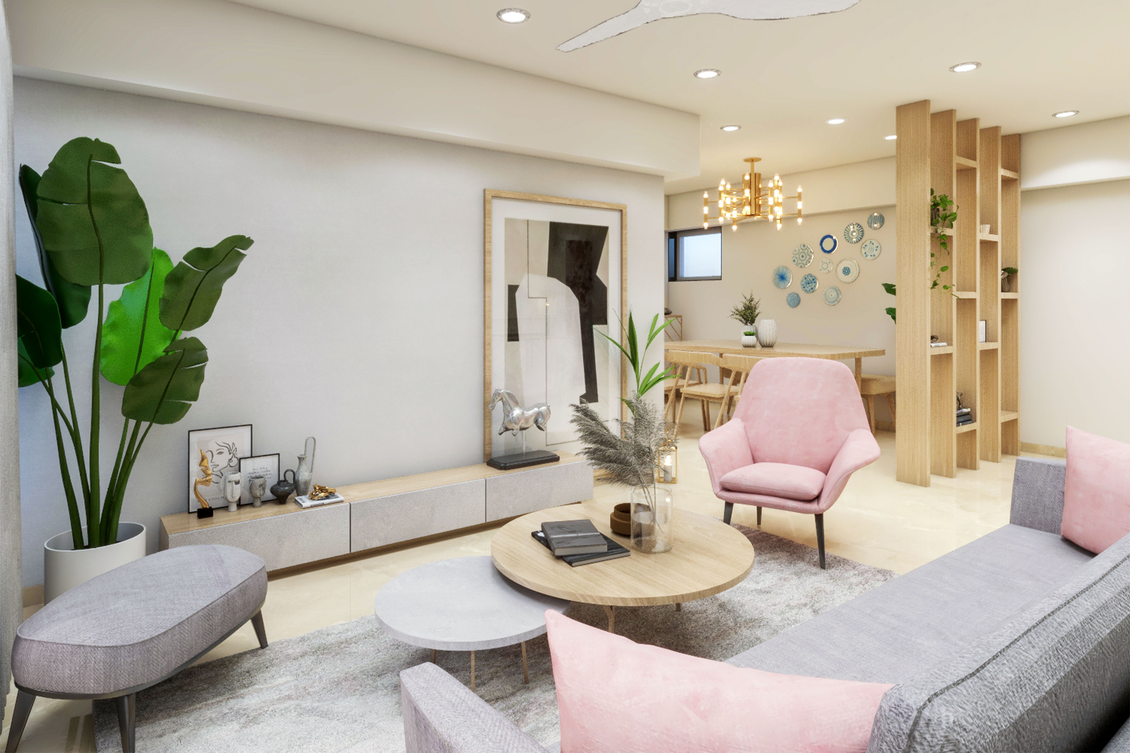 Convenient Spacious Living Room - Livspace