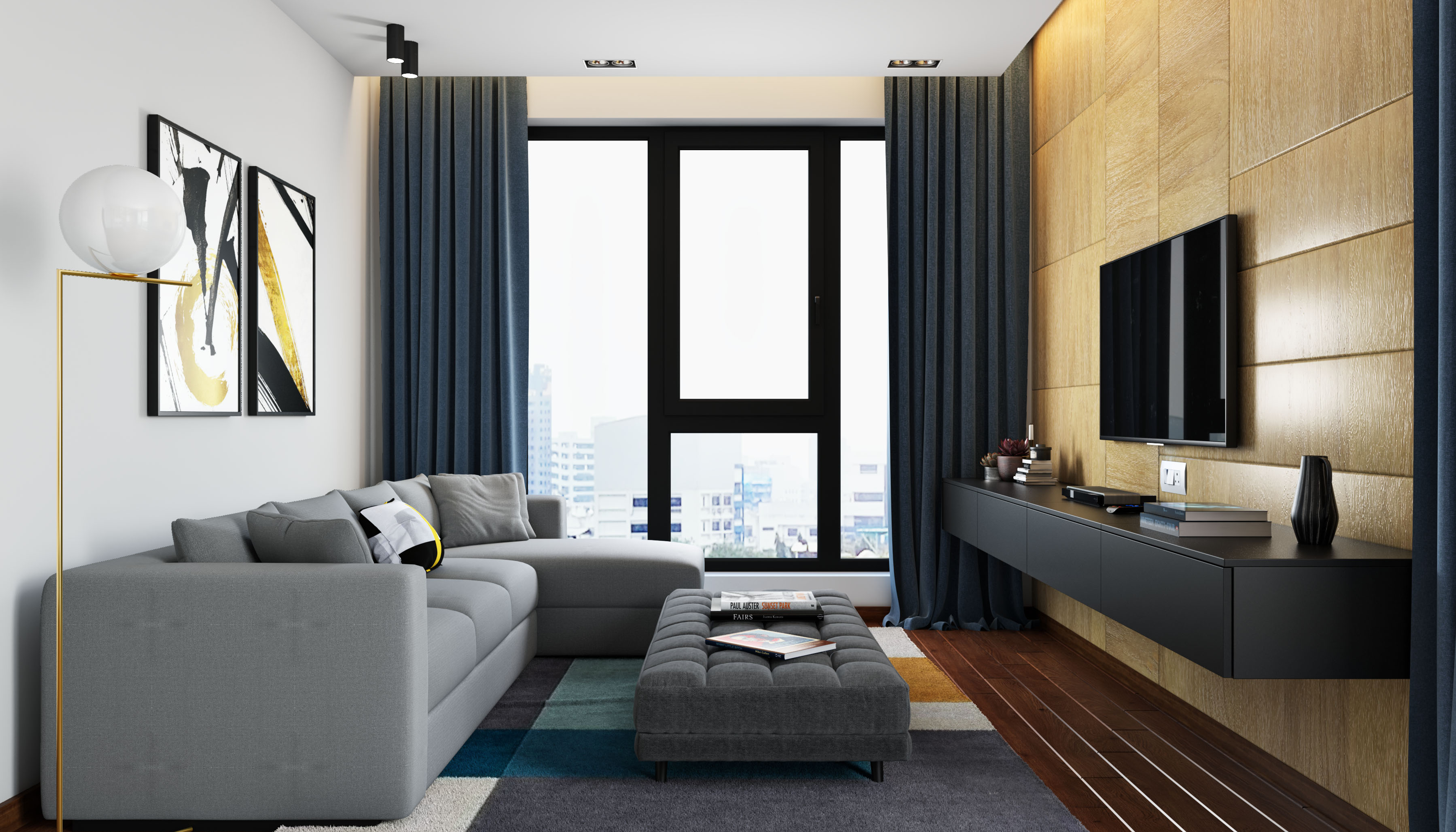 Modern Compact Living Room - Livspace