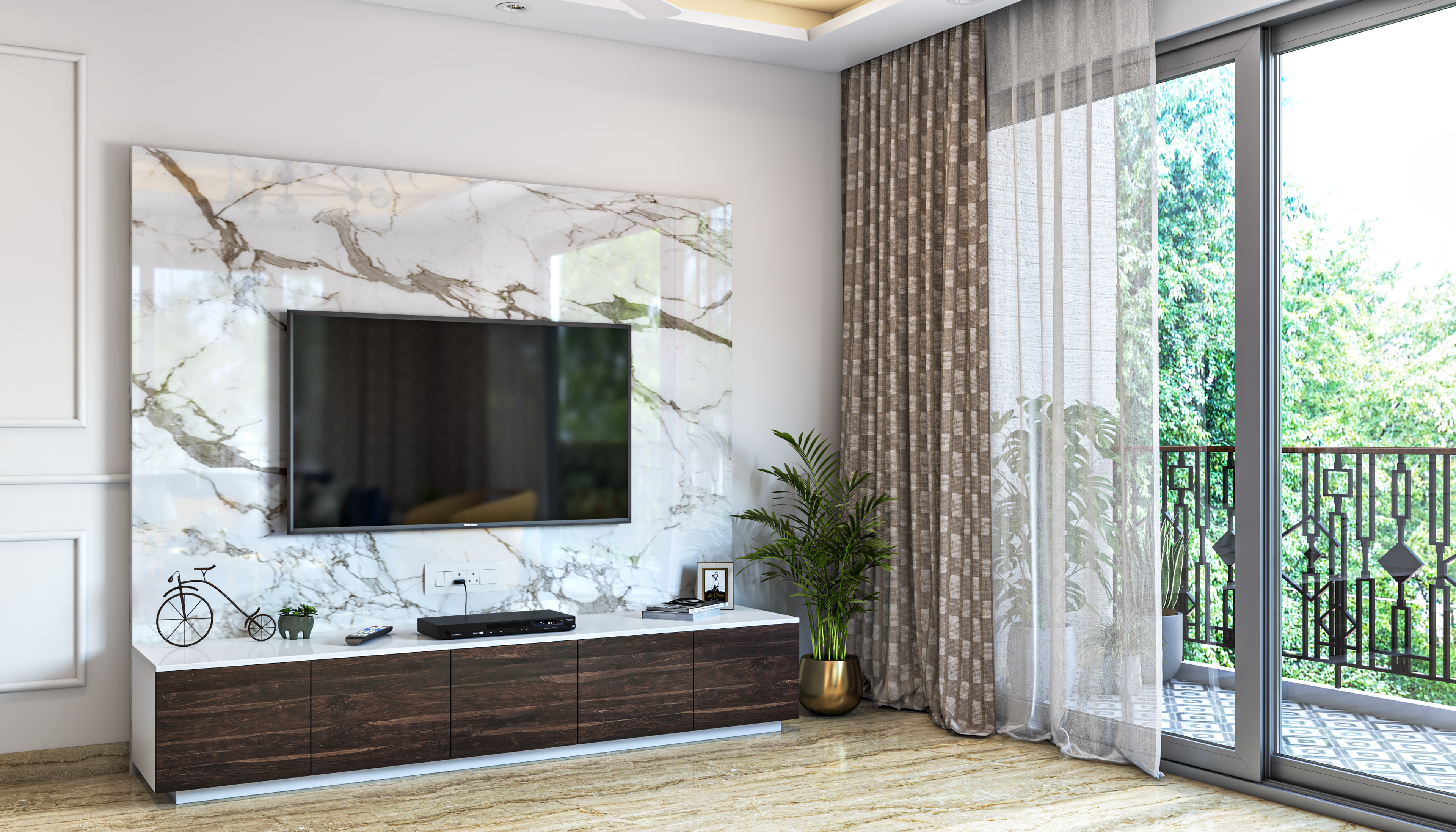 Compact Modern Living Room - Livspace