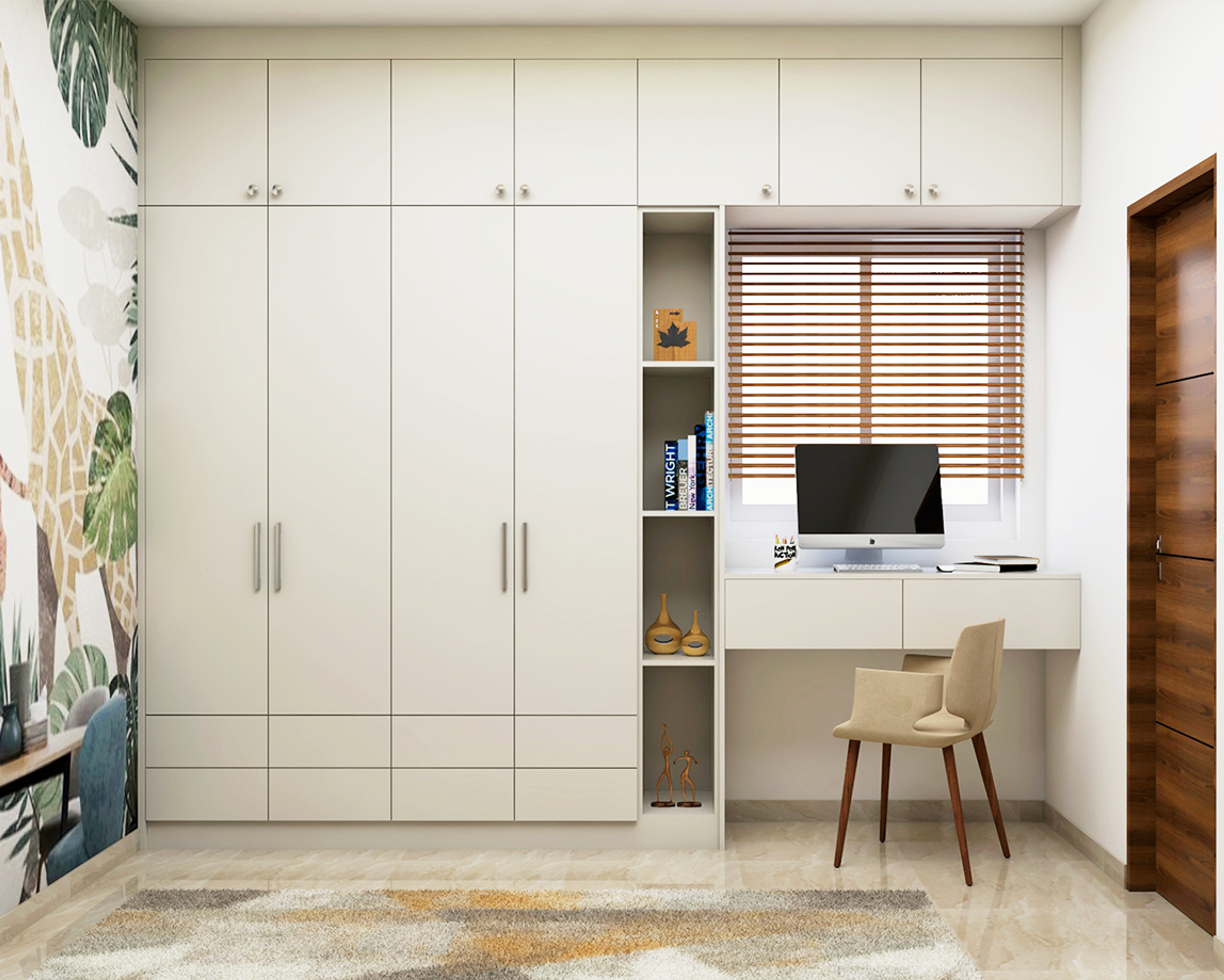 Wardrobe with Study - Livspace