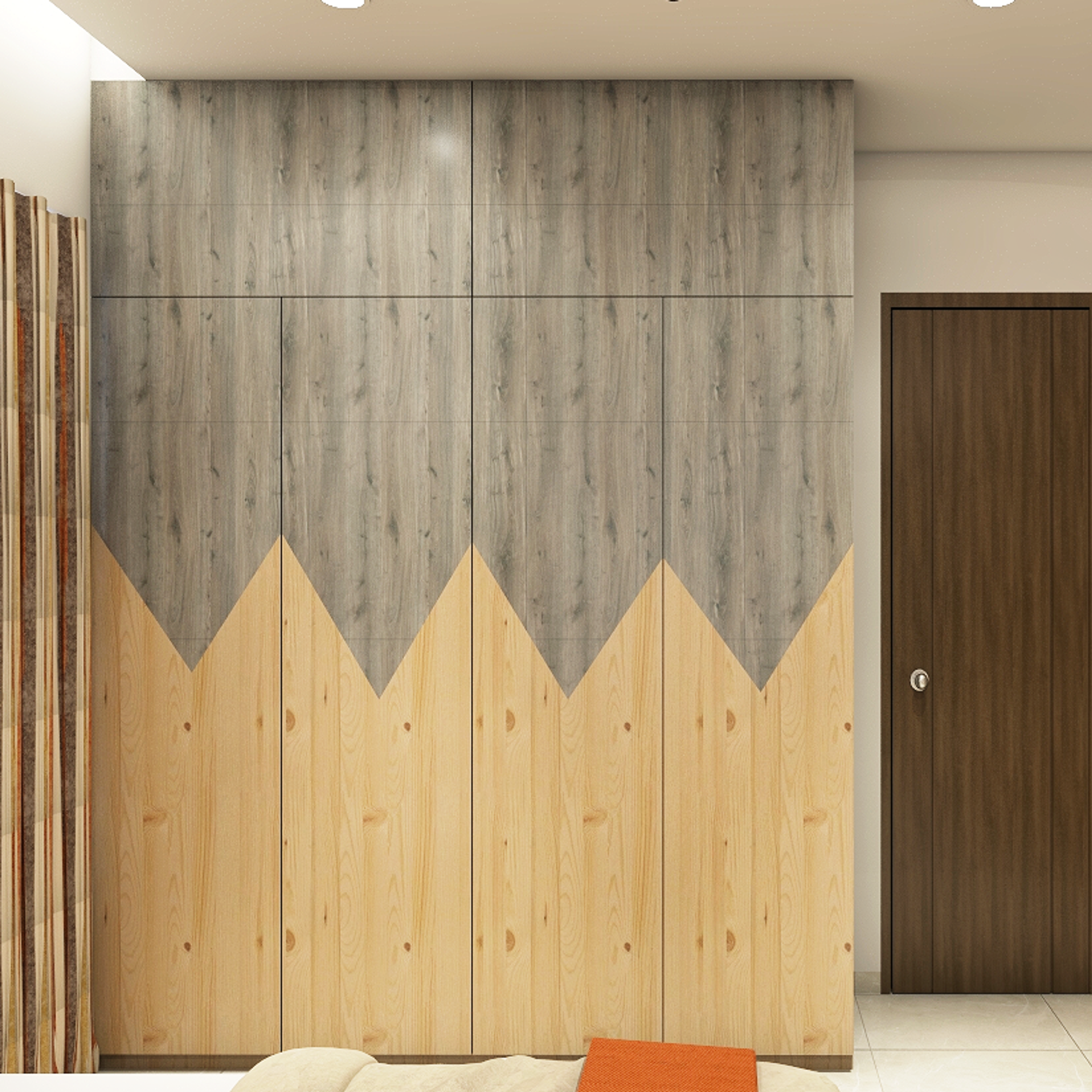 Compact Wardrobe with Patterns - Livspace