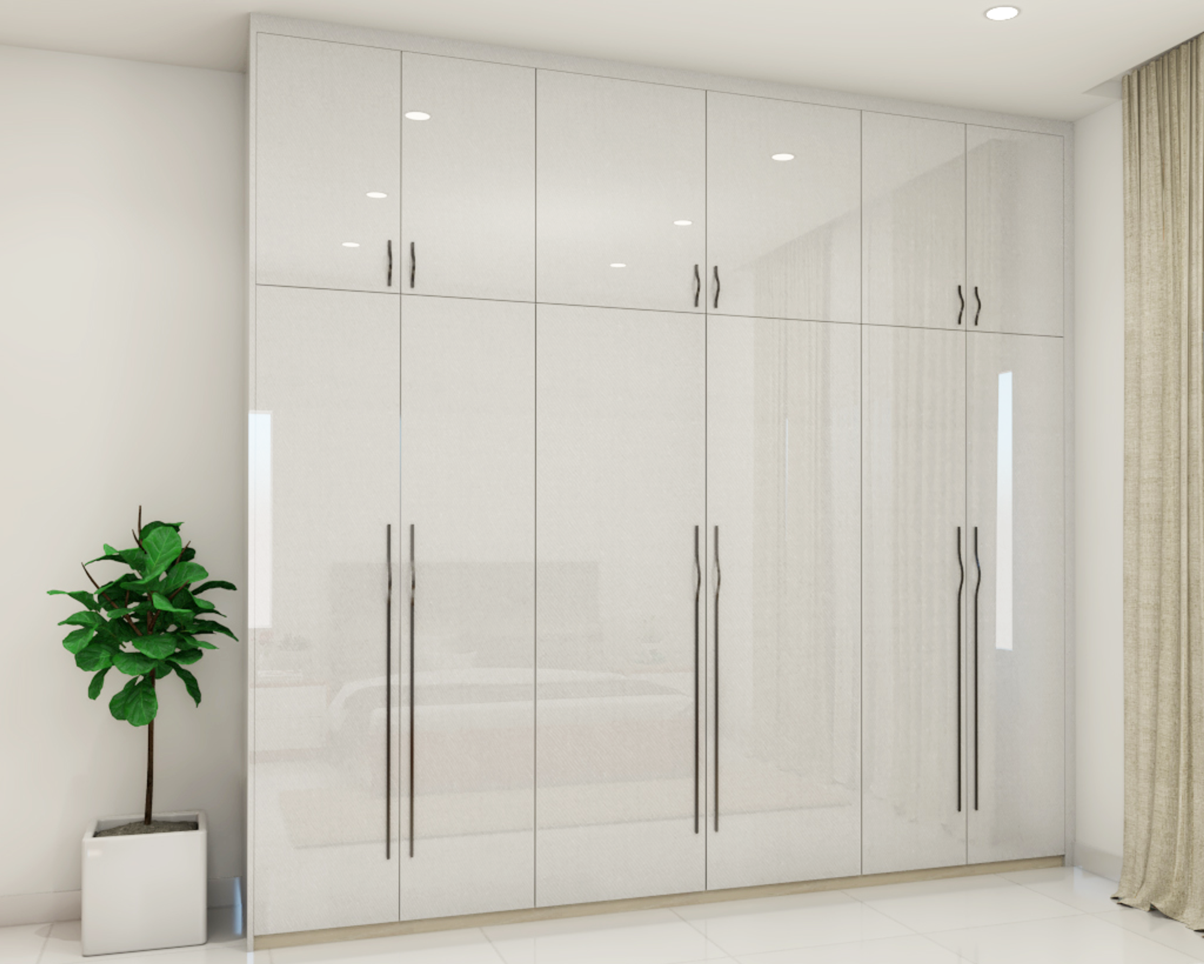 Modern White Wardrobe - Livspace