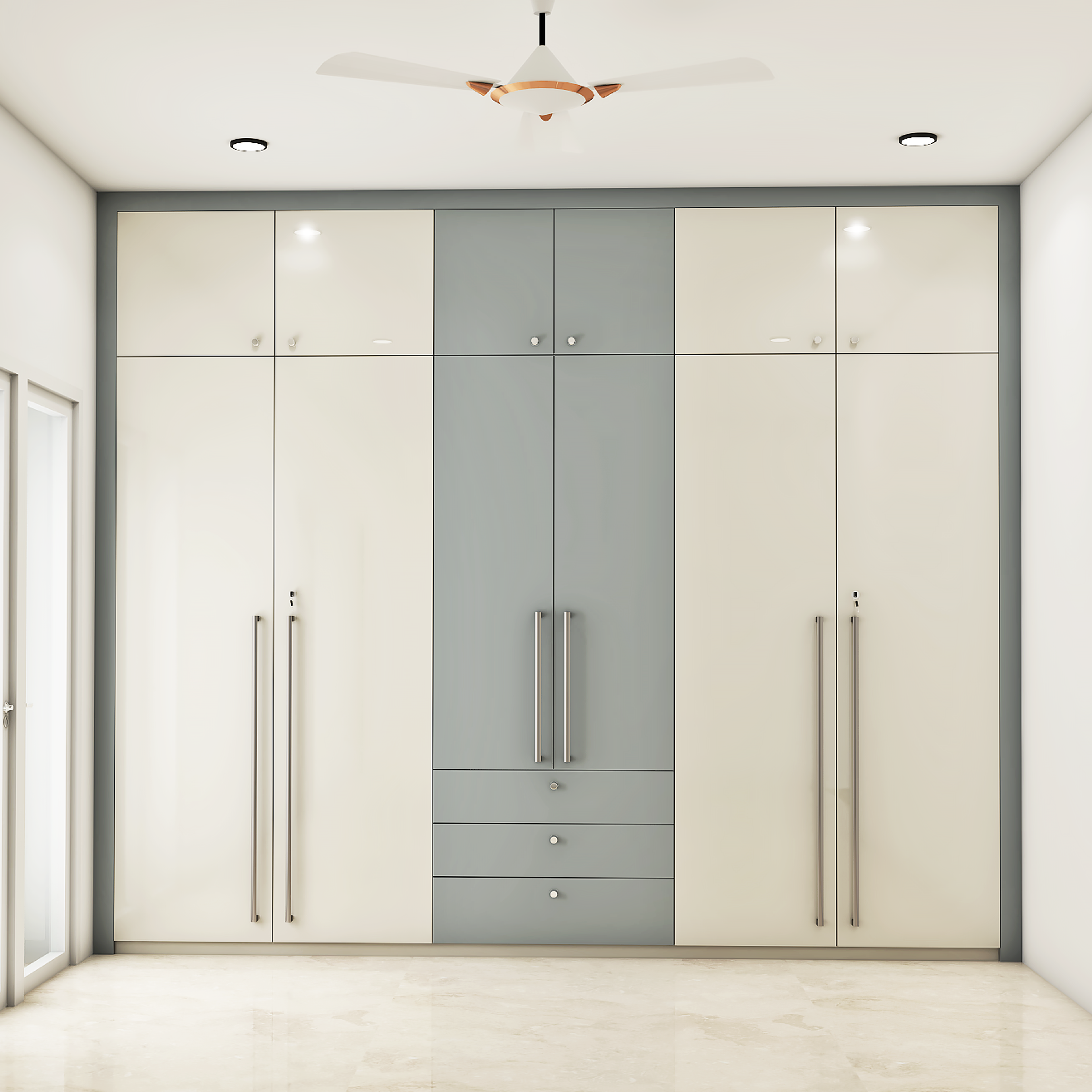 Contemporary Wardrobe with Dual Colour Palette