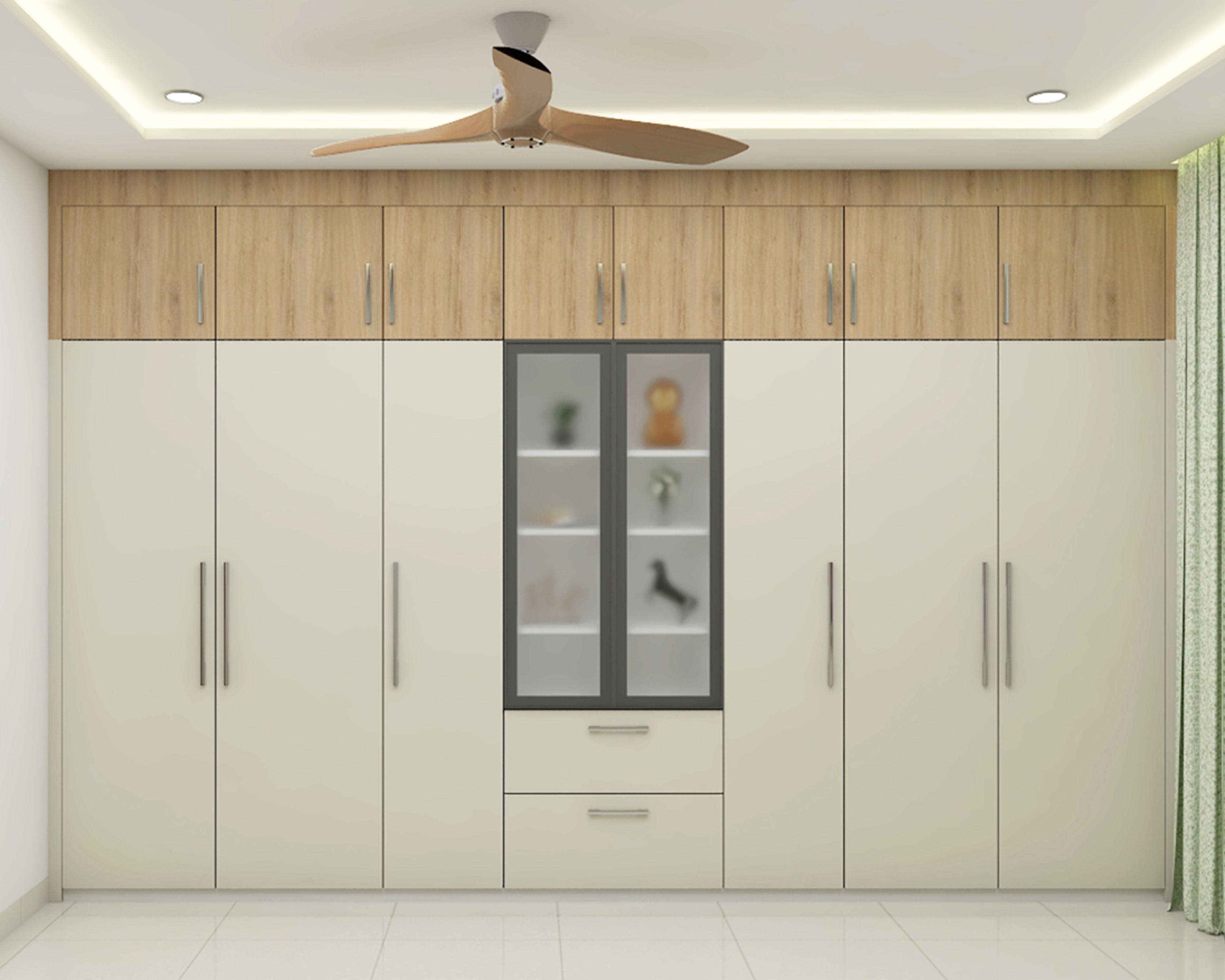 Dual Coloured Wardrobe with Open Ledges