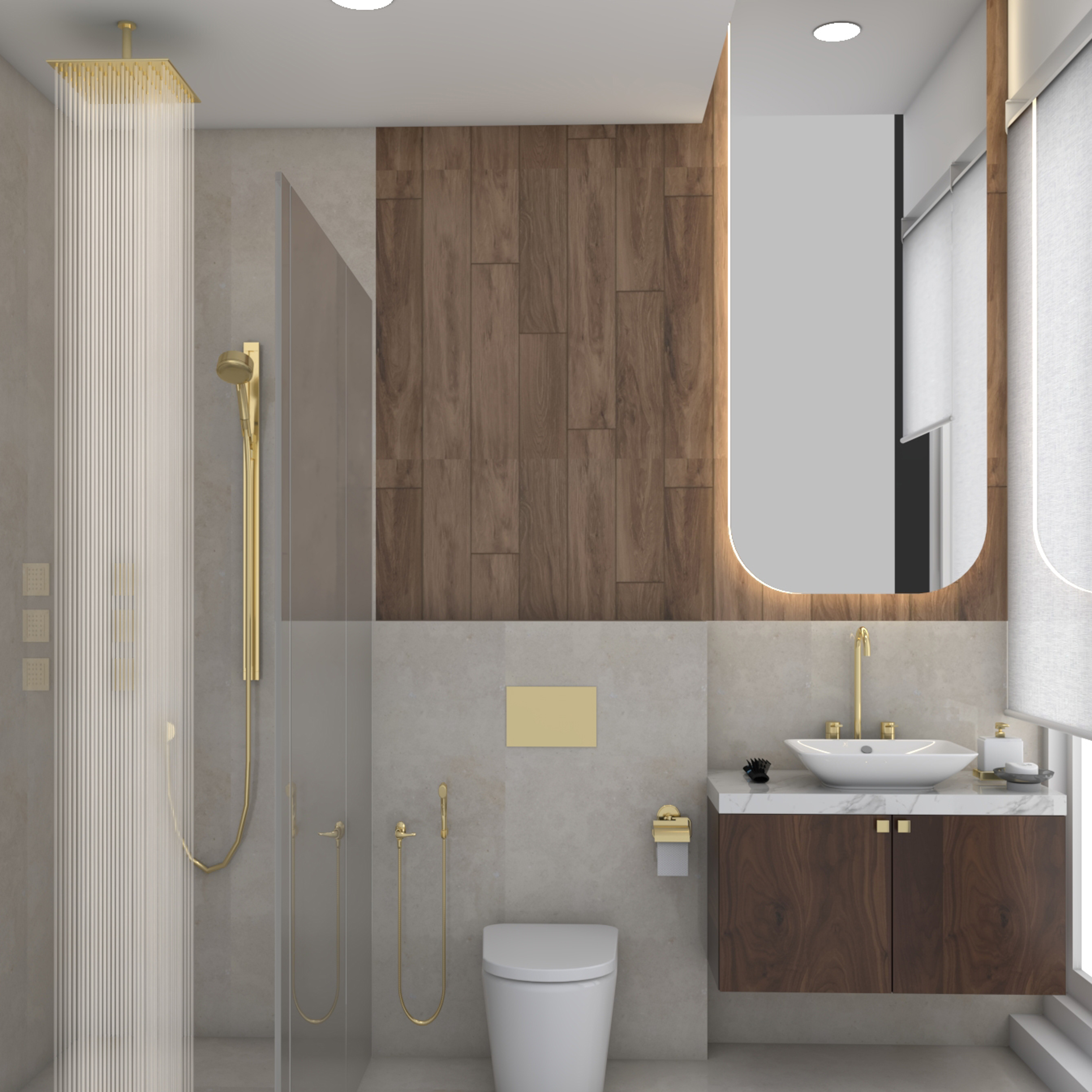 Classic Bathroom Design With Vanity Mirror