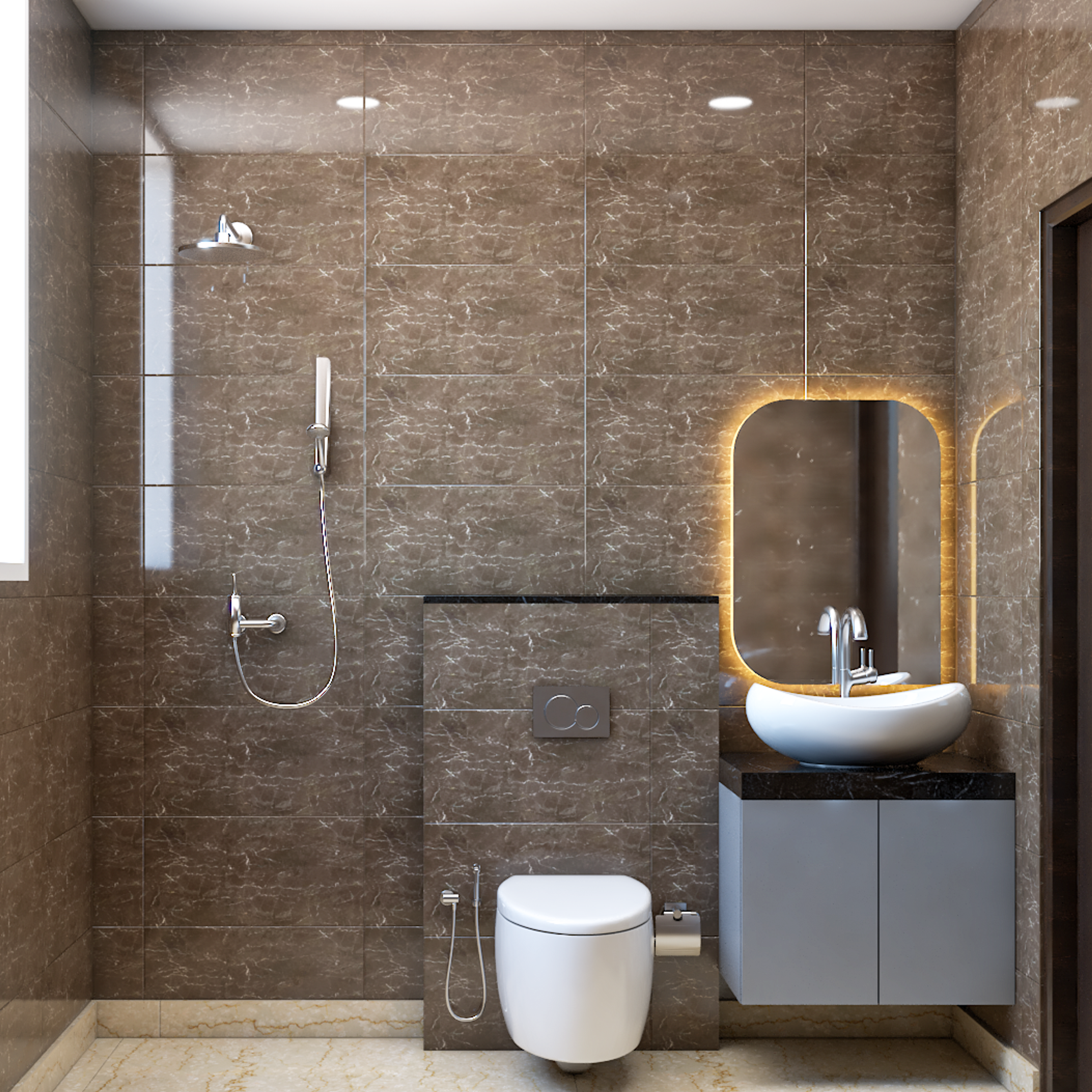 Modern Bathroom Design With Wall-Mounted Vanity