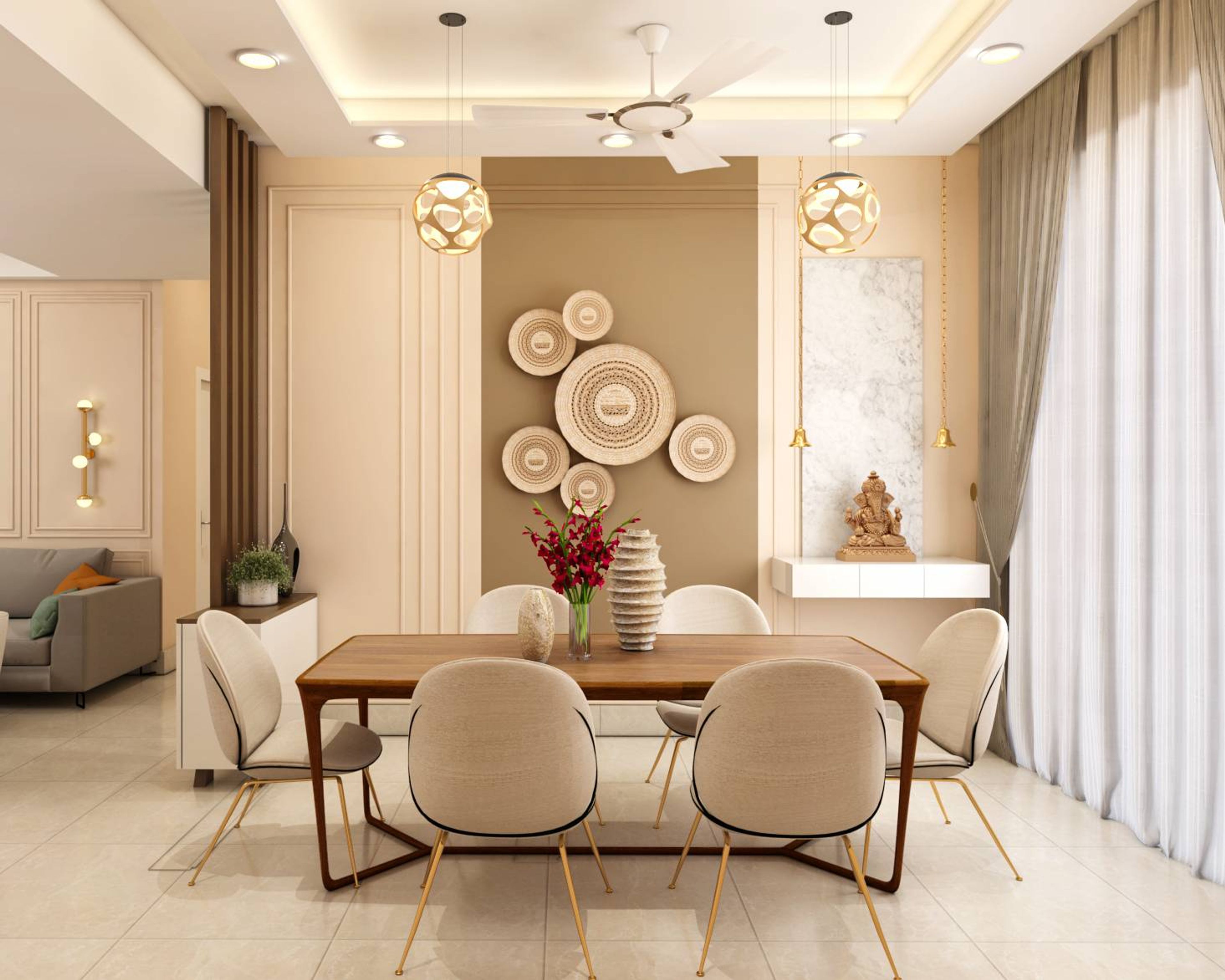 Spacious Dining Room Design - Livspace