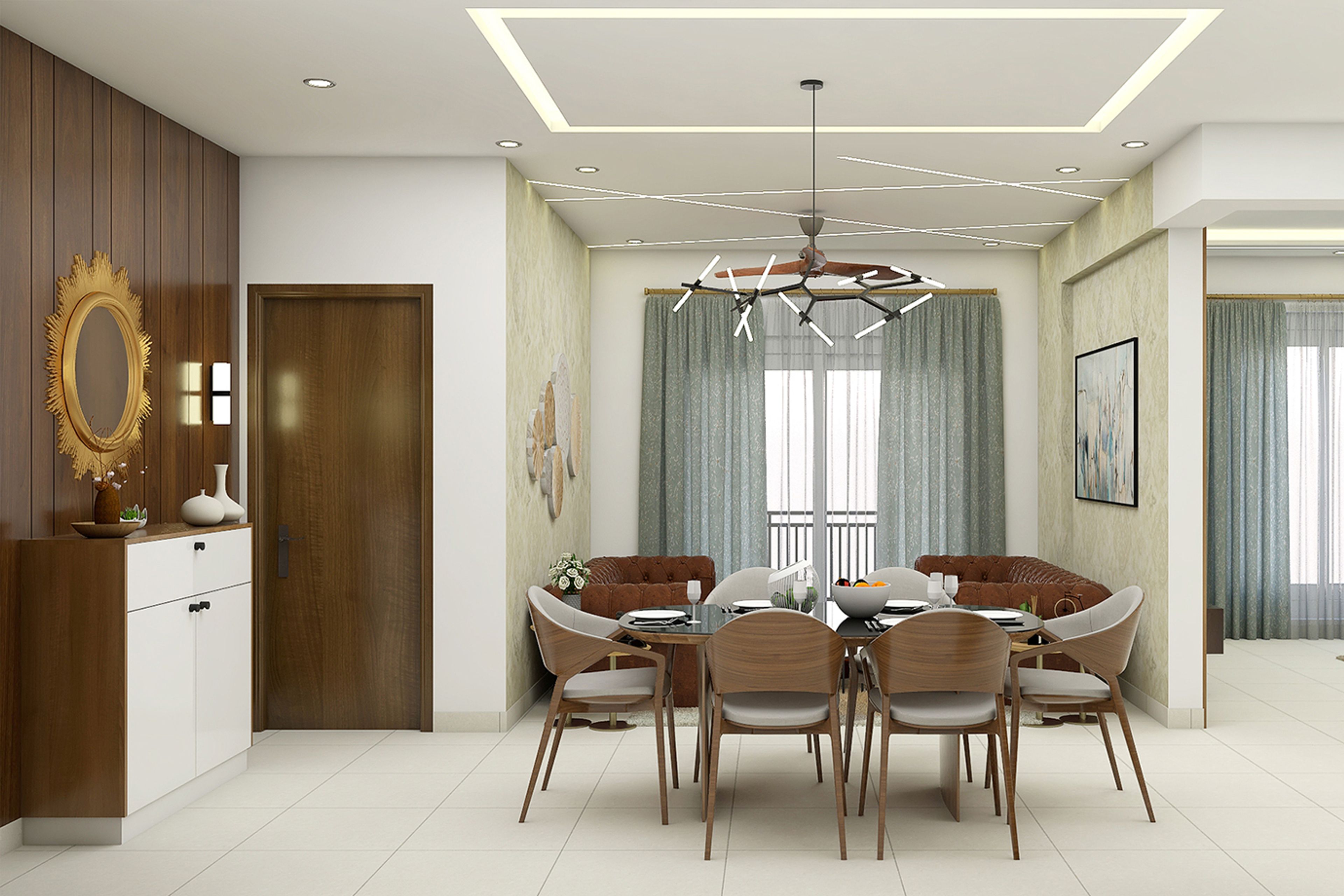 Wooden Dining Room Design - Livspace