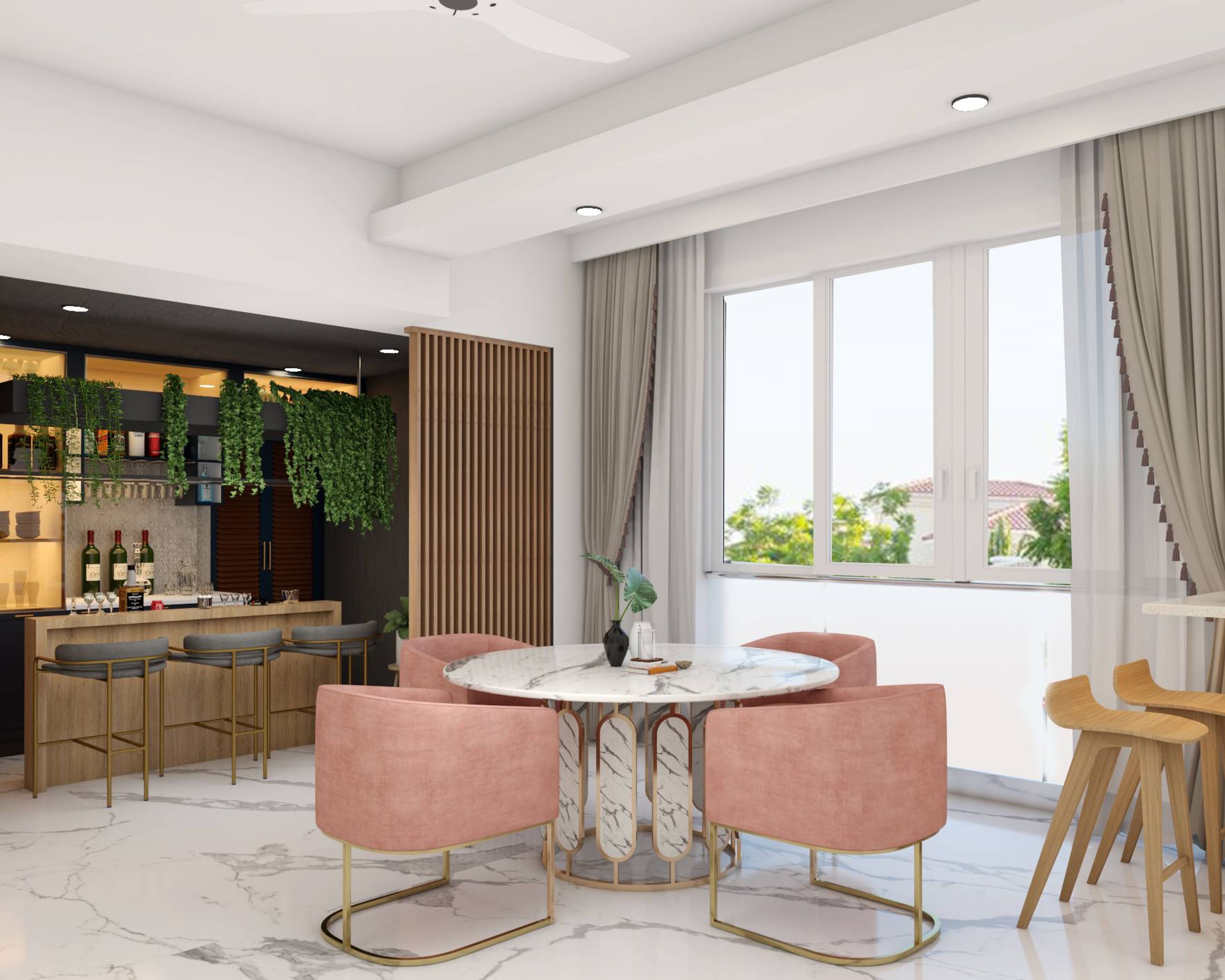 4-Seater Dining Room Design - Livspace