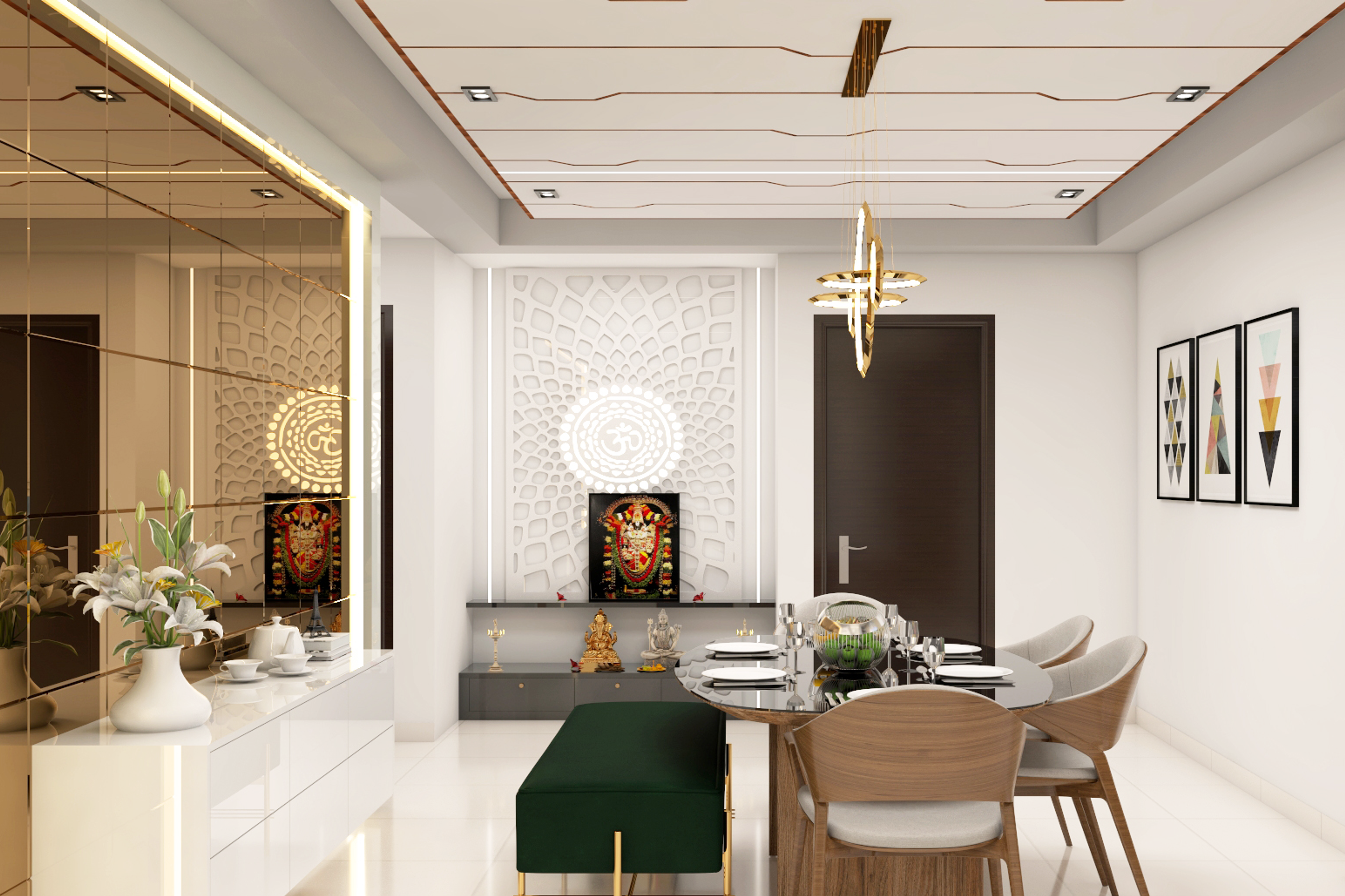 6-Seater Dining Room Design - Livspace