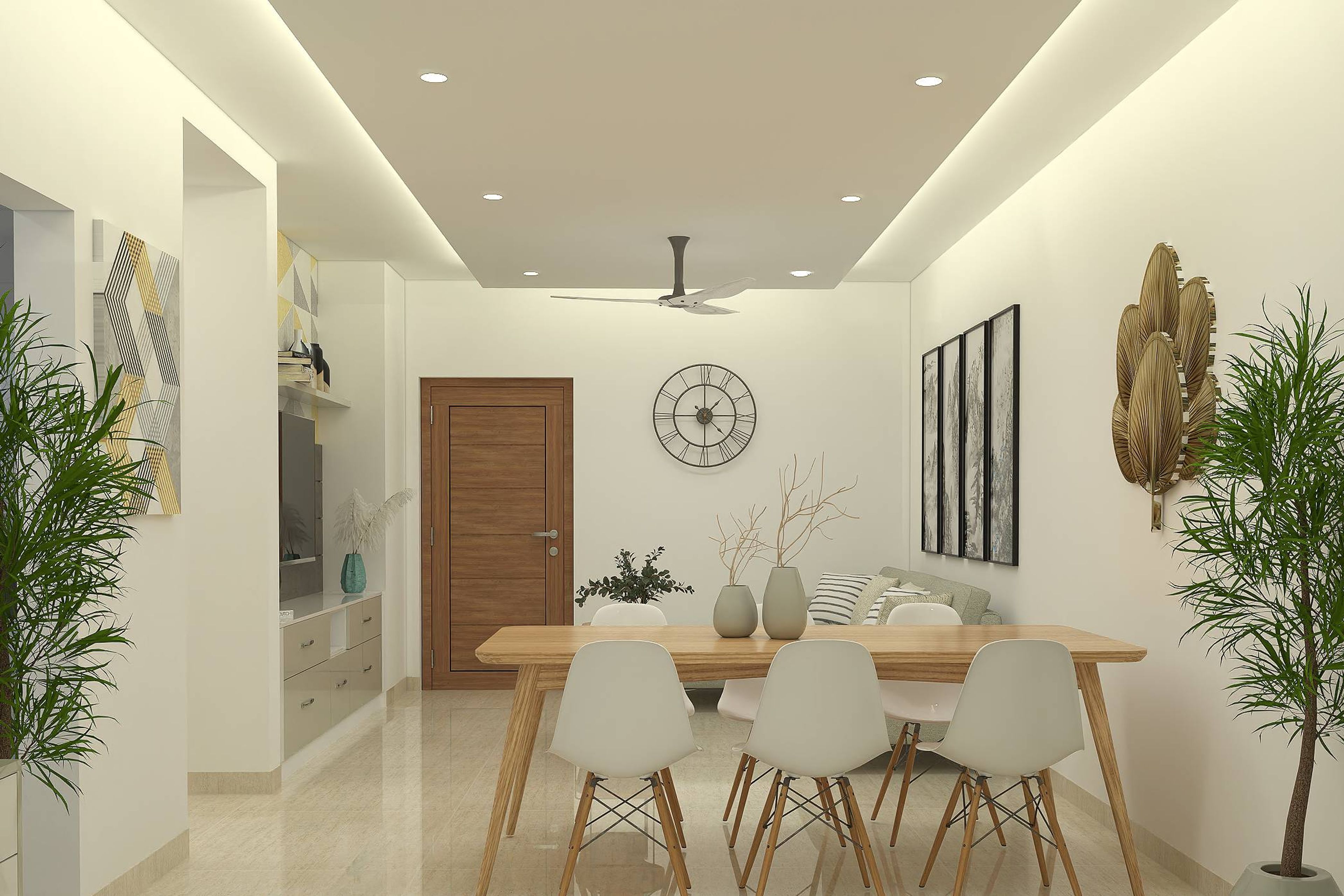 Contemporary 6-Seater Dining Room Design With Contemporary Decor