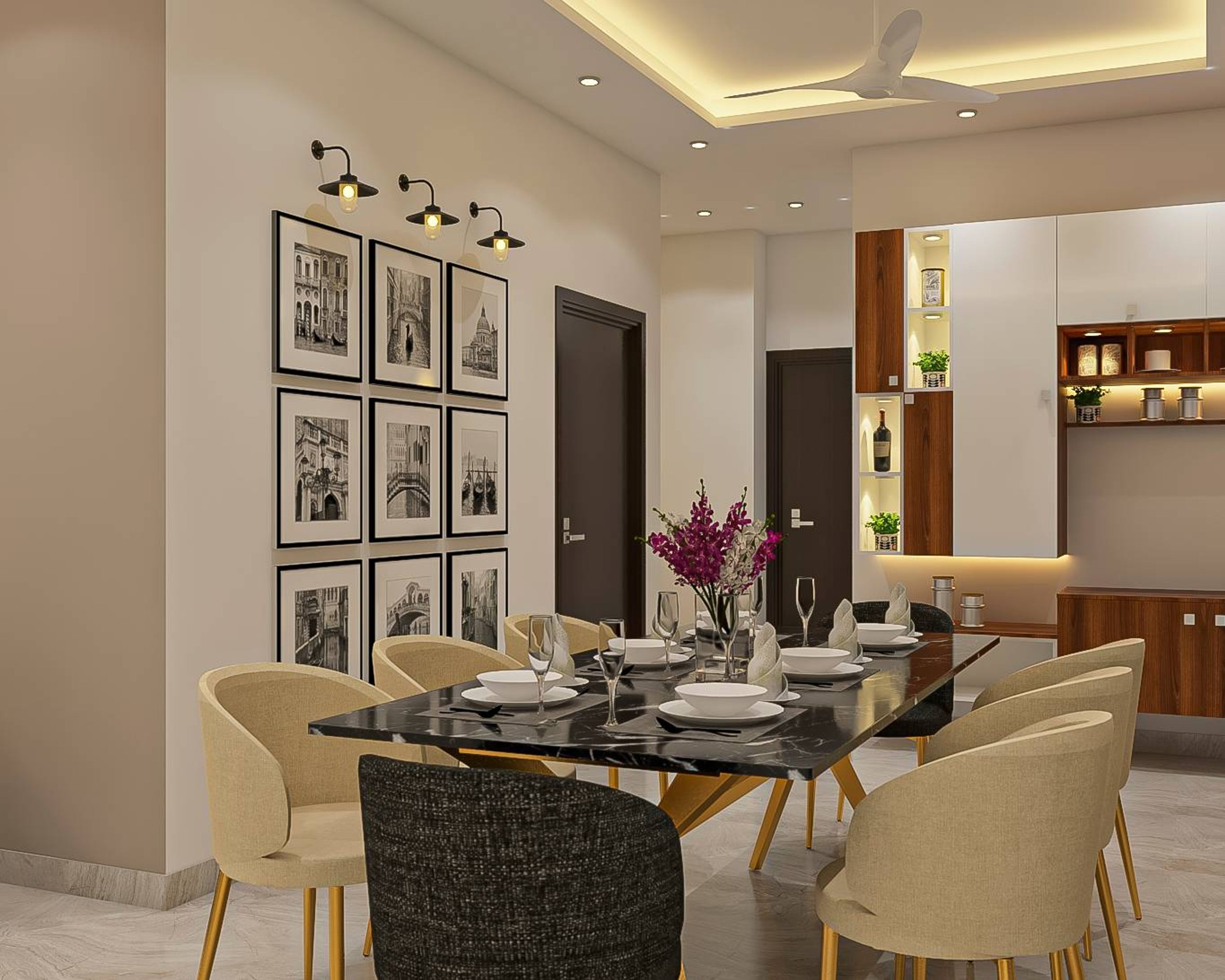 8-Seater Classic Dining Room - Livspace