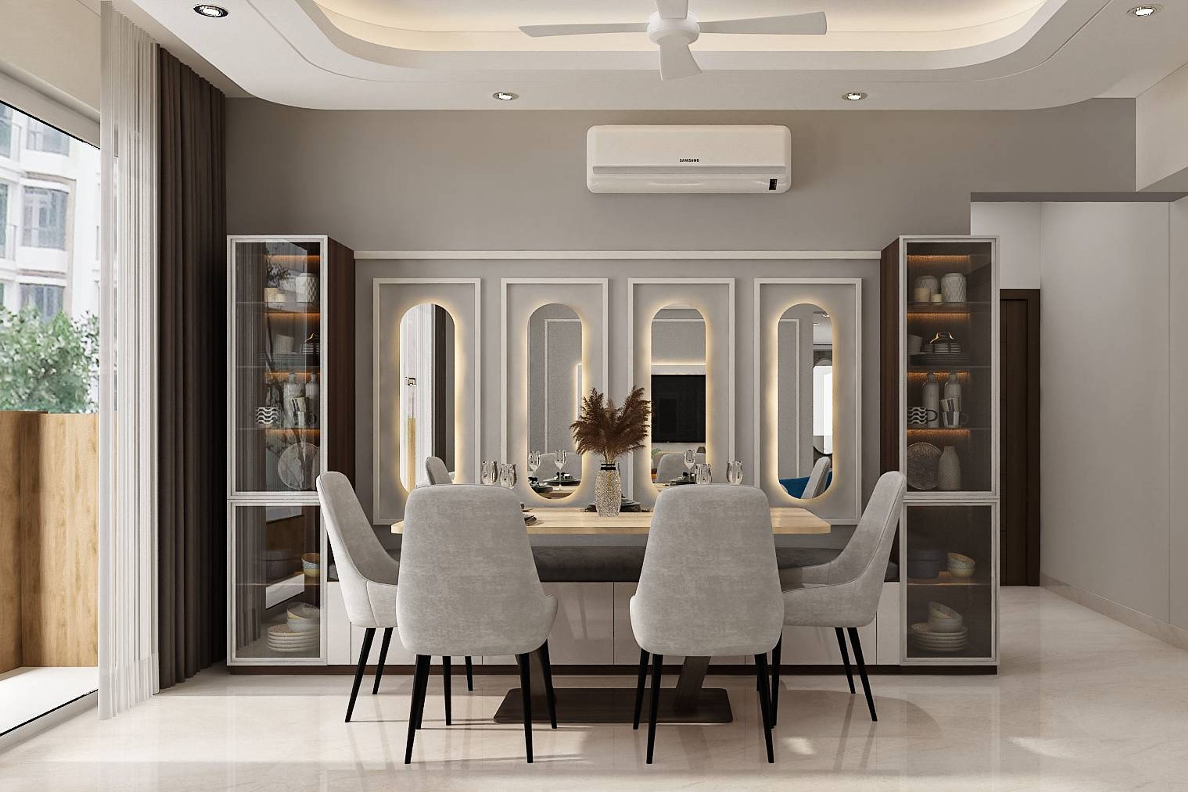 Contemporary-Styled Spacious Dining Room Design