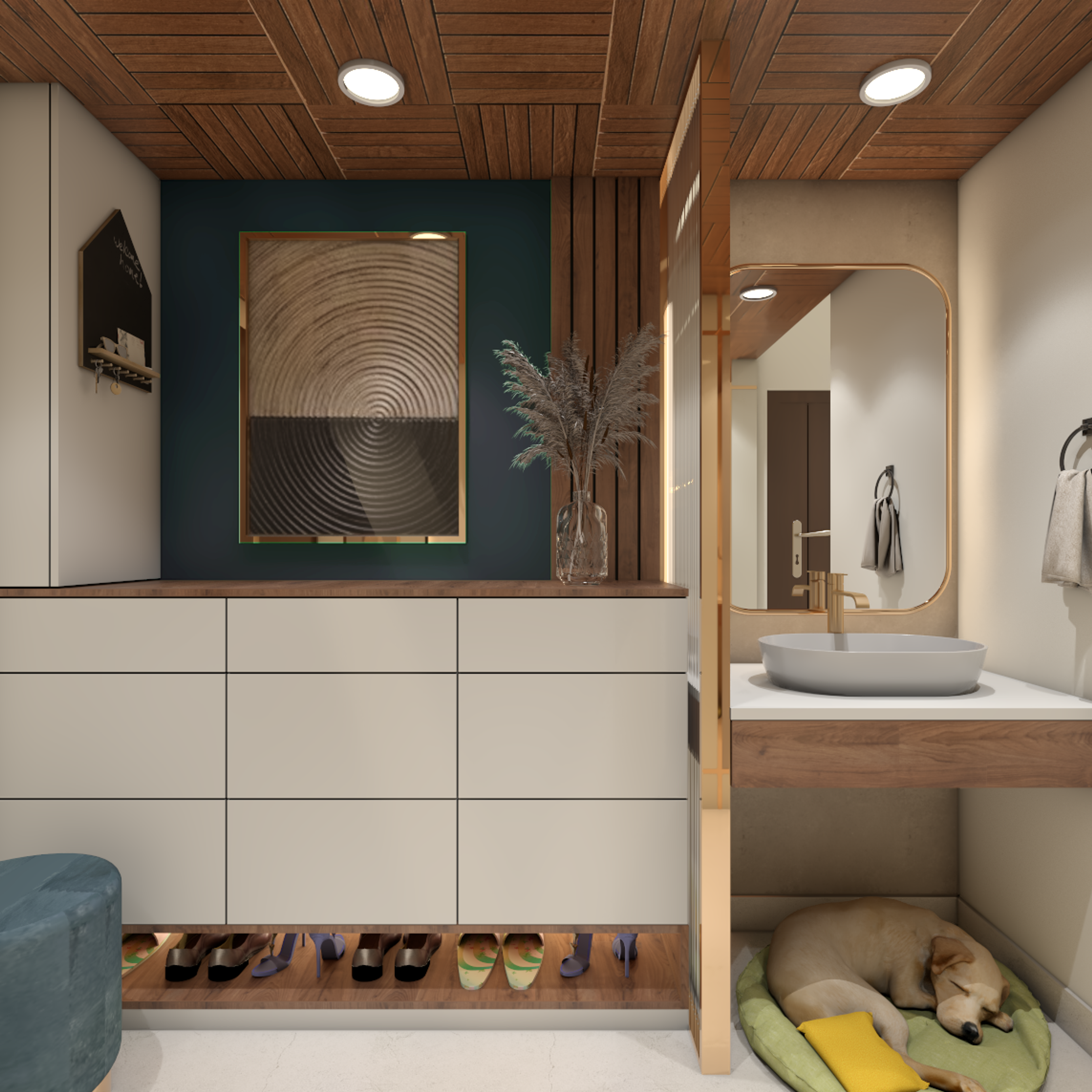 Spacious Foyer Design - Livspace