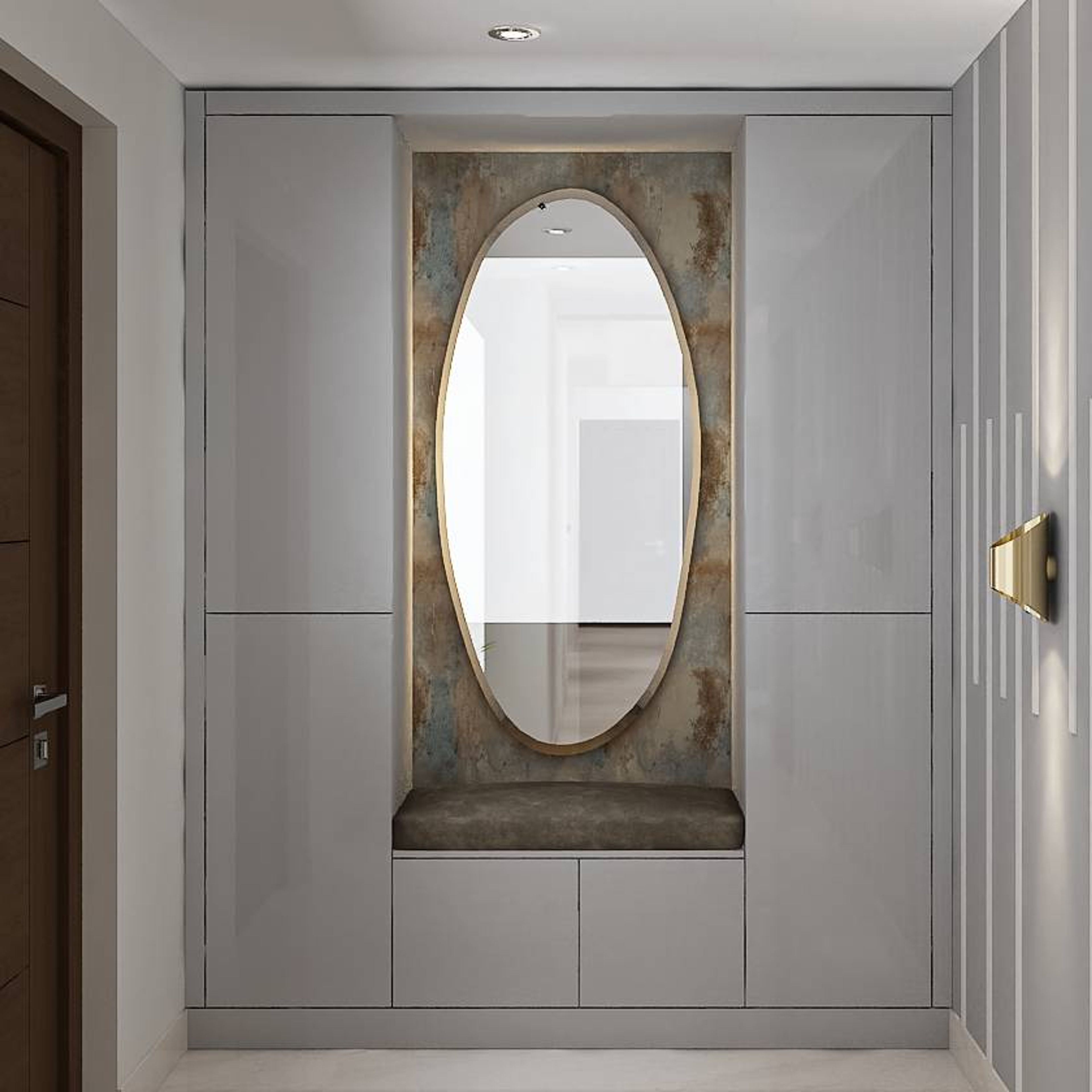 Contemporary Themed Compact Sized Foyer