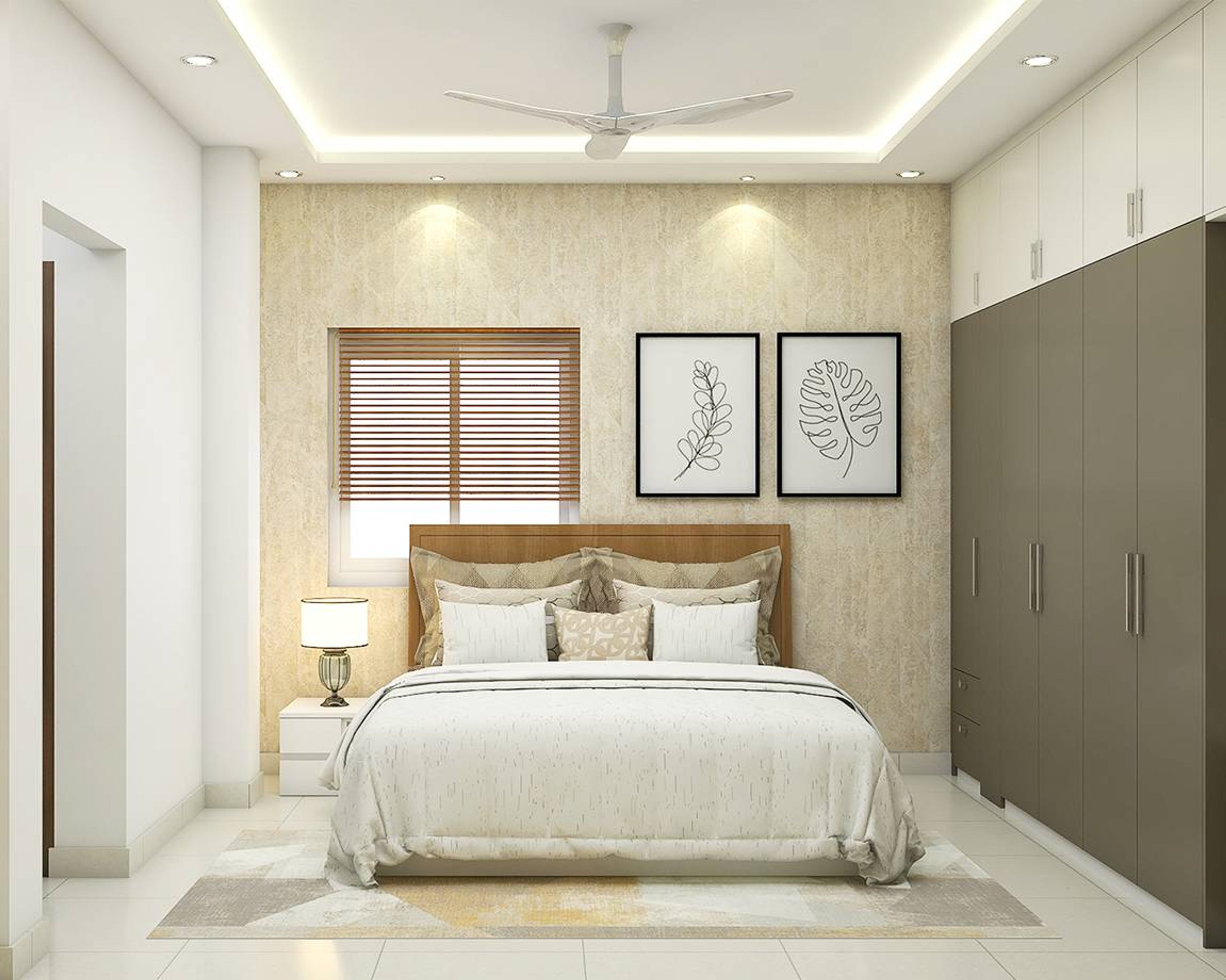 Grey And White Guest Bedroom - Livspace