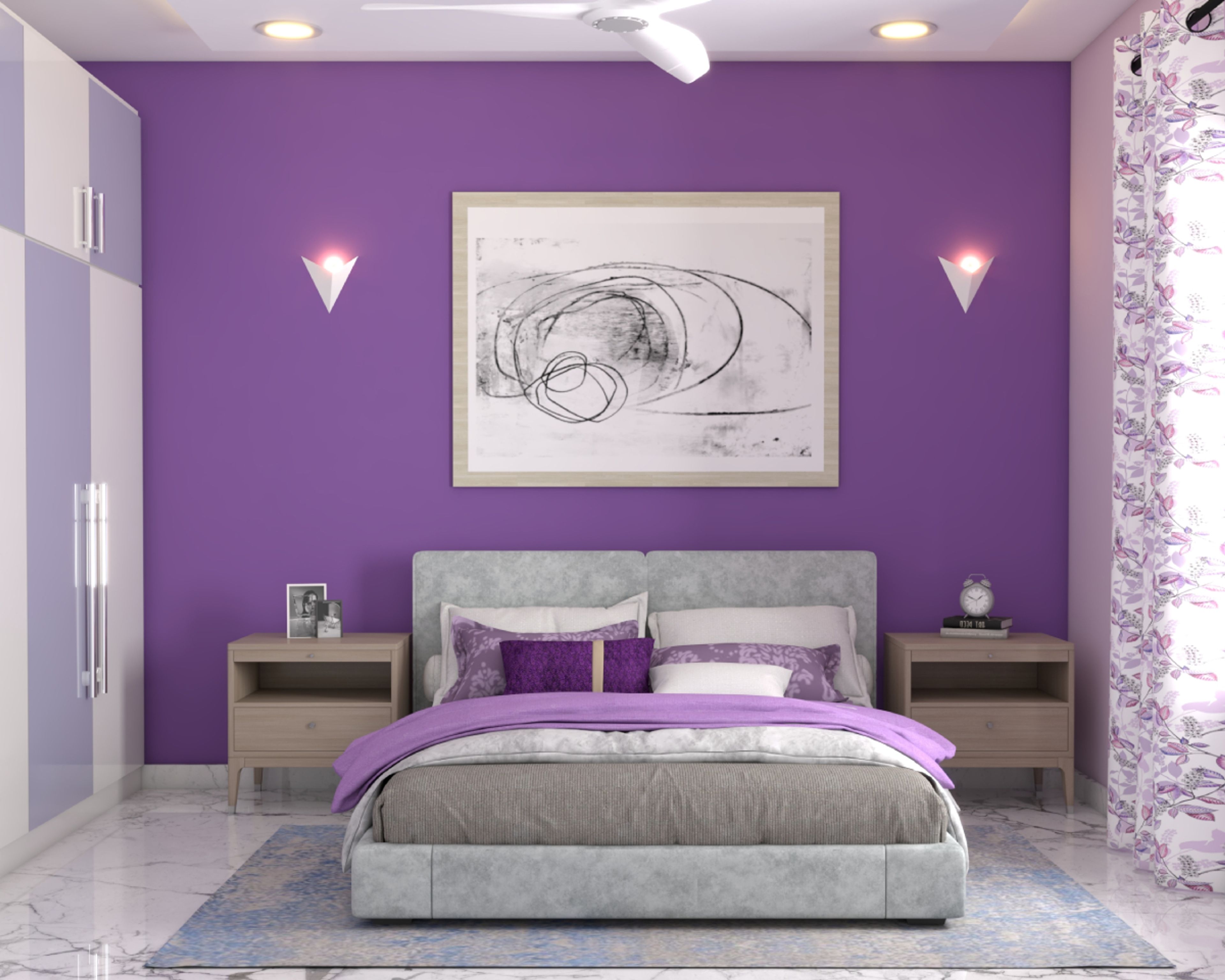 Modern Style Lilac-Themed Guest Bedroom Design