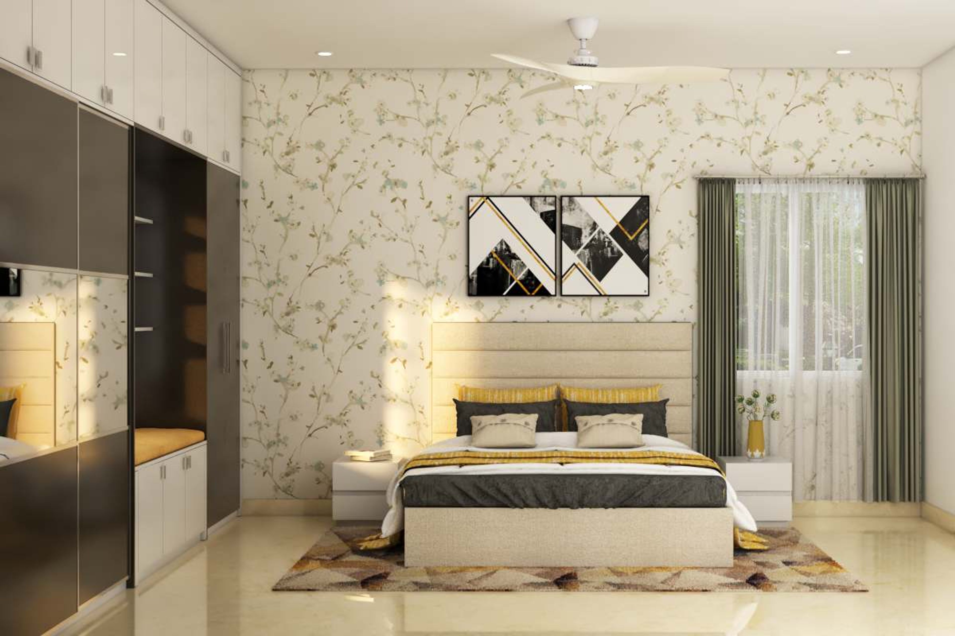 Modern Guest Bedroom Design With Wardrobe