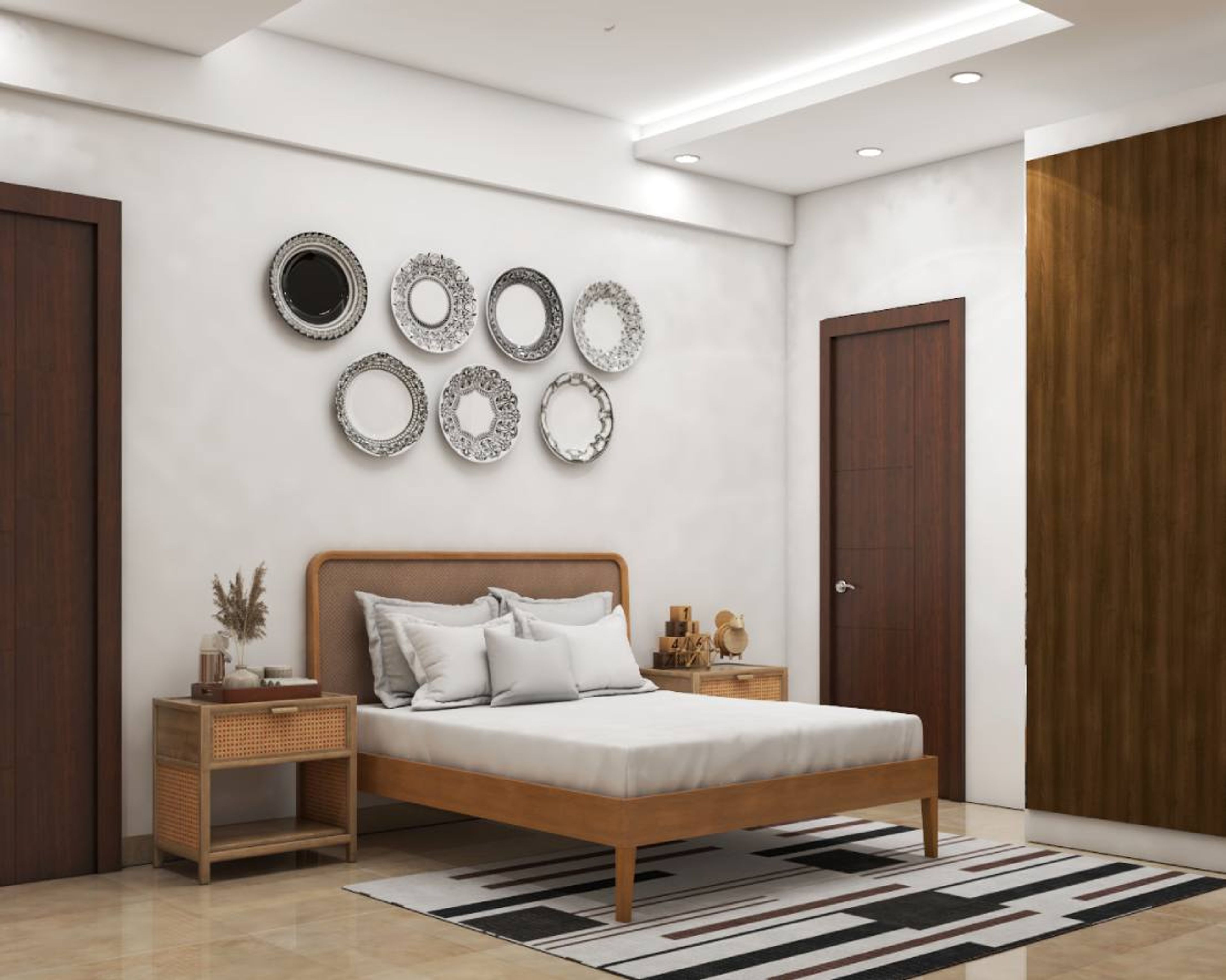 Scandinavian Style Guest Bedroom Design With Rattan Furnishings