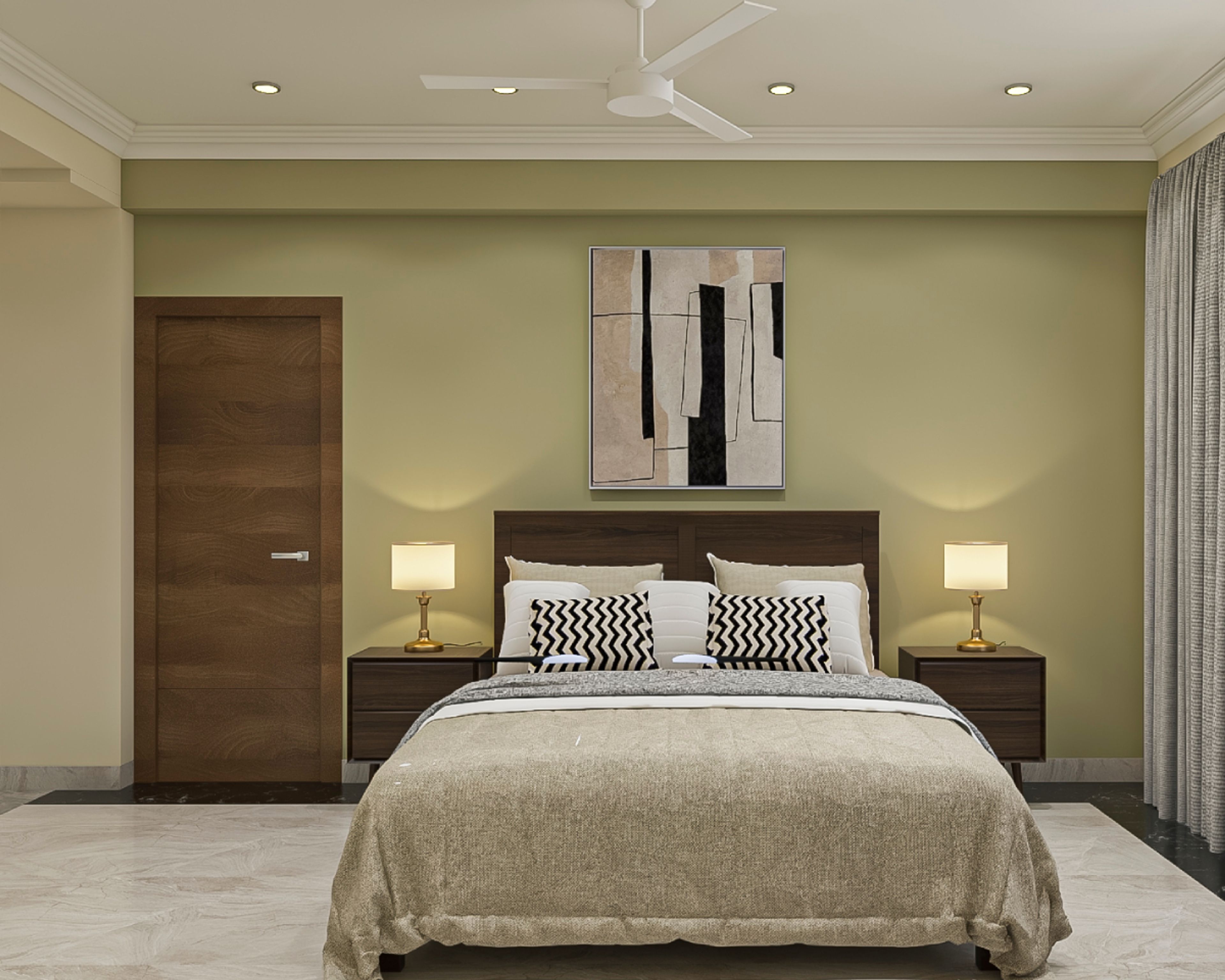 Modern Guest Bedroom Design With Elegant Wooden Bed