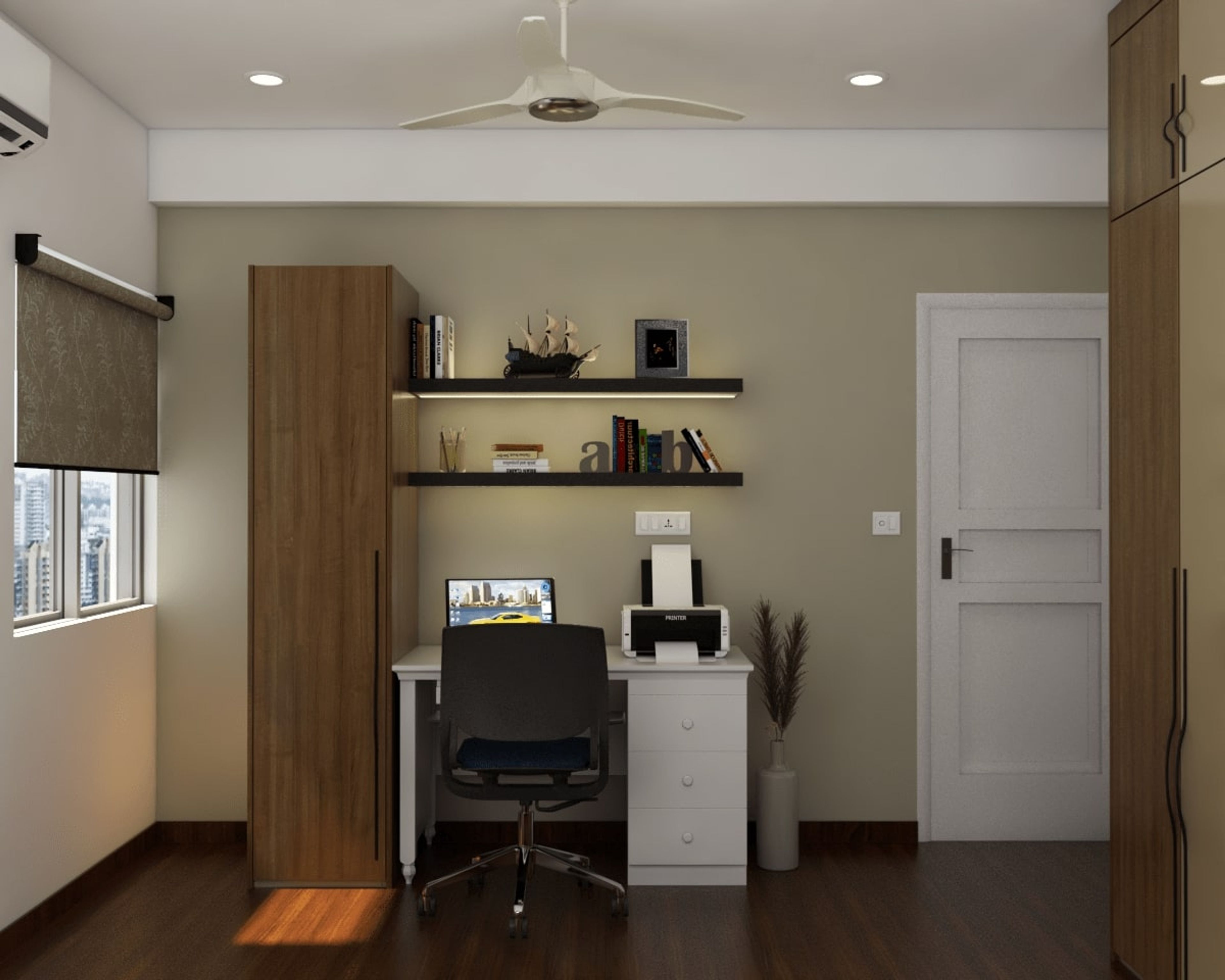 Modern Spacious Home Office Design With Study Table