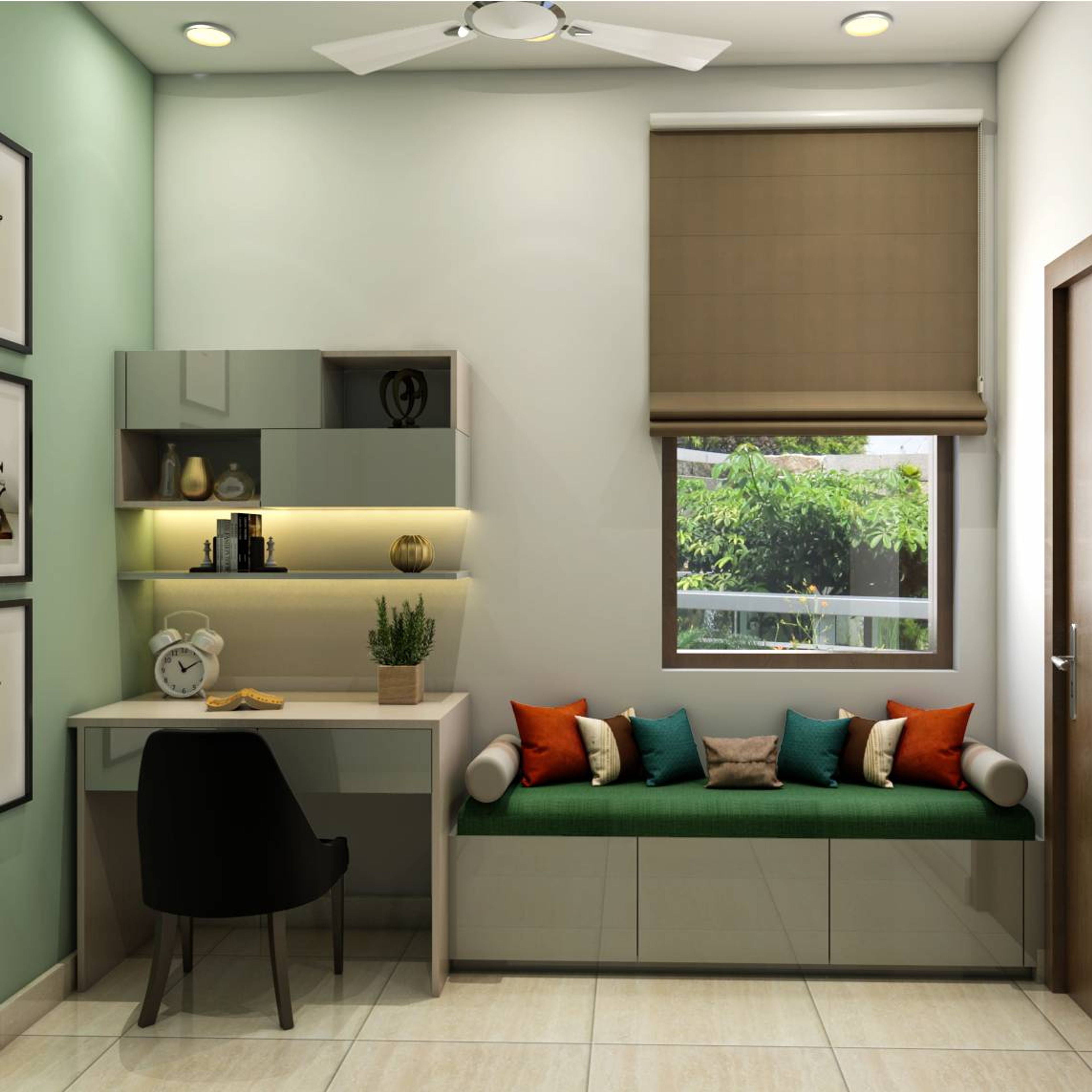 Modern Home Office Design With Subtle Colour Palette