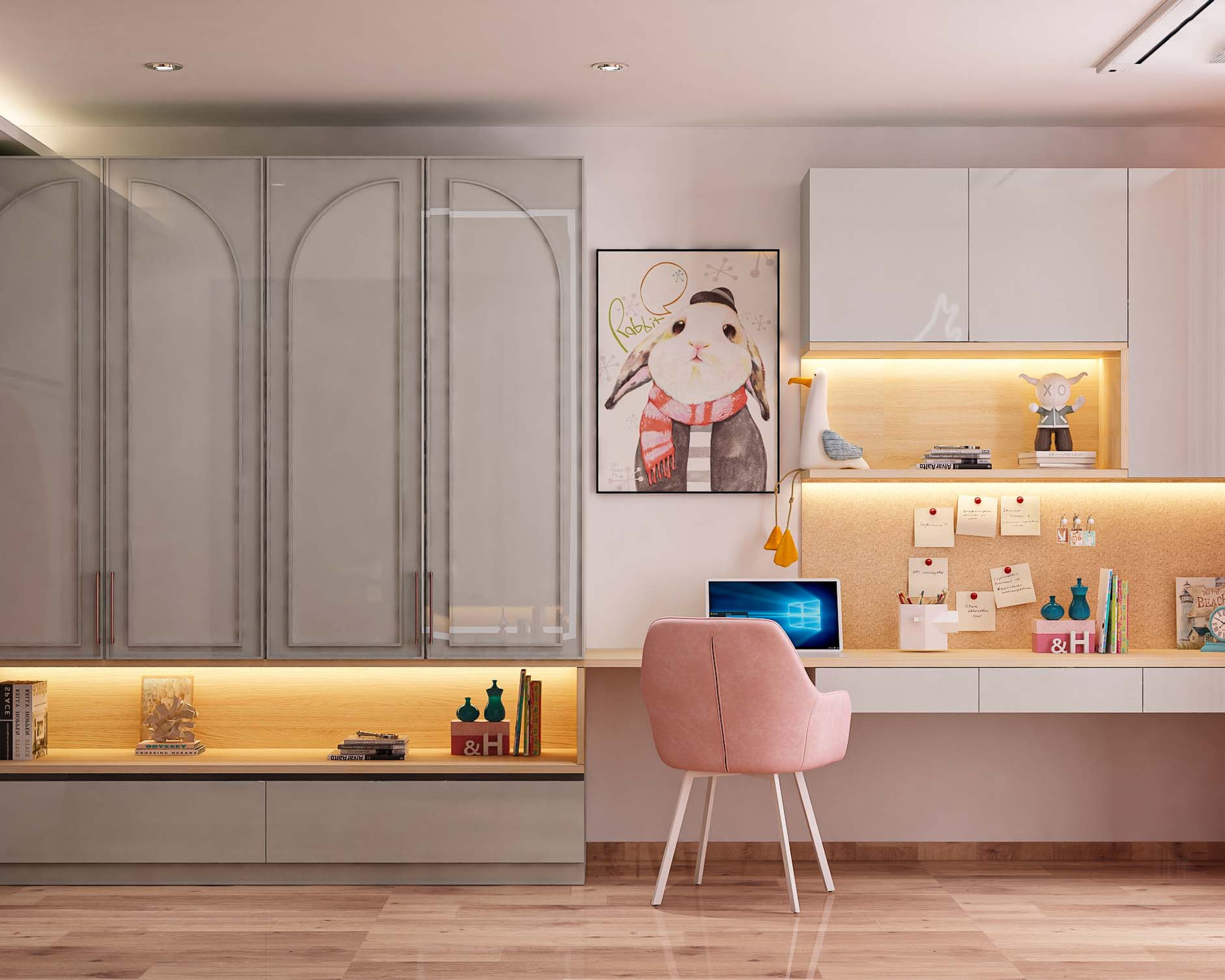 Modern Home Office Design With Peaceful Vibe