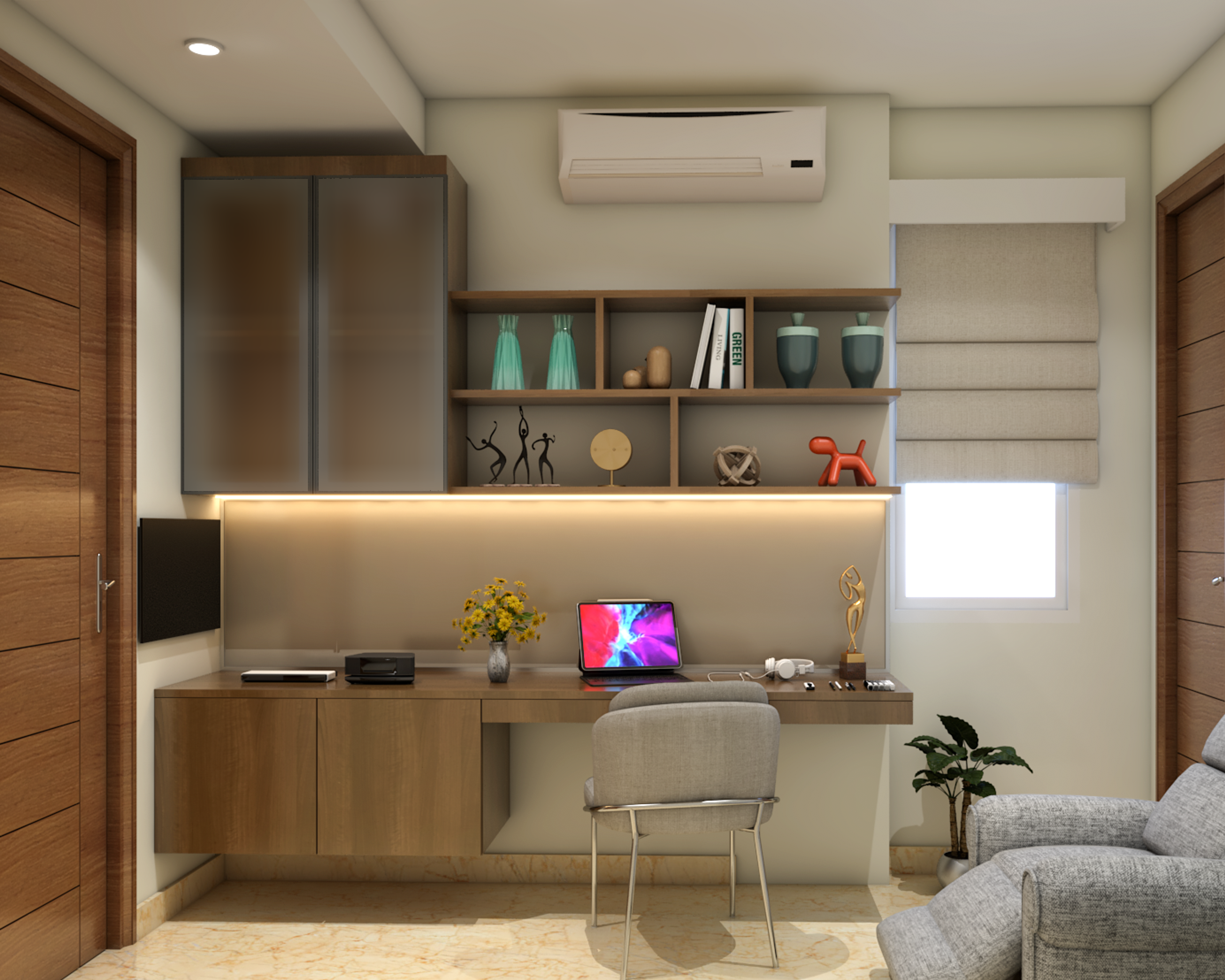 Modern Home Office Design With Spacious Layout